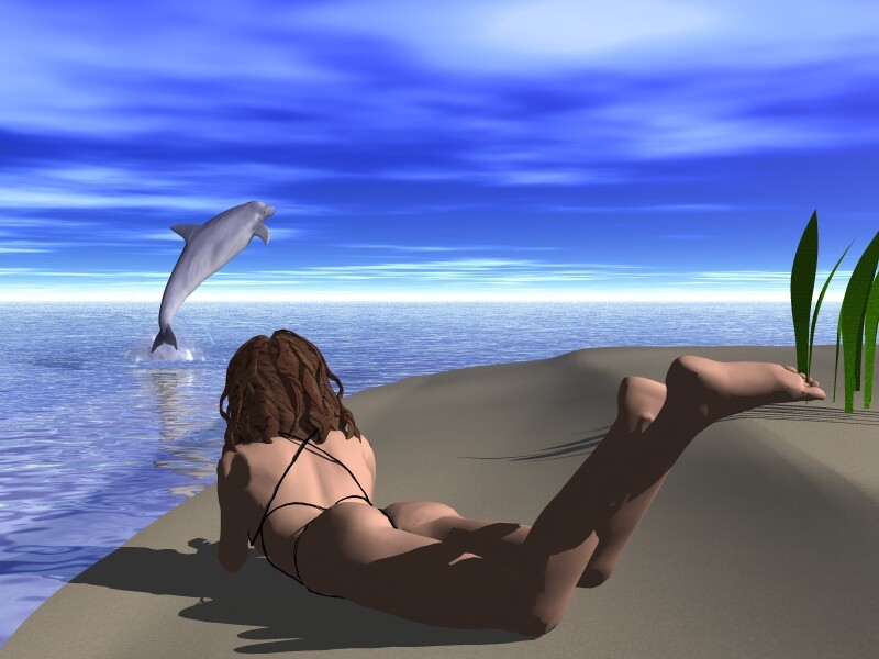 Dolphin Watcher
(Because EVERY 3D artist must render naked or mostly naked people. It's a rule.)