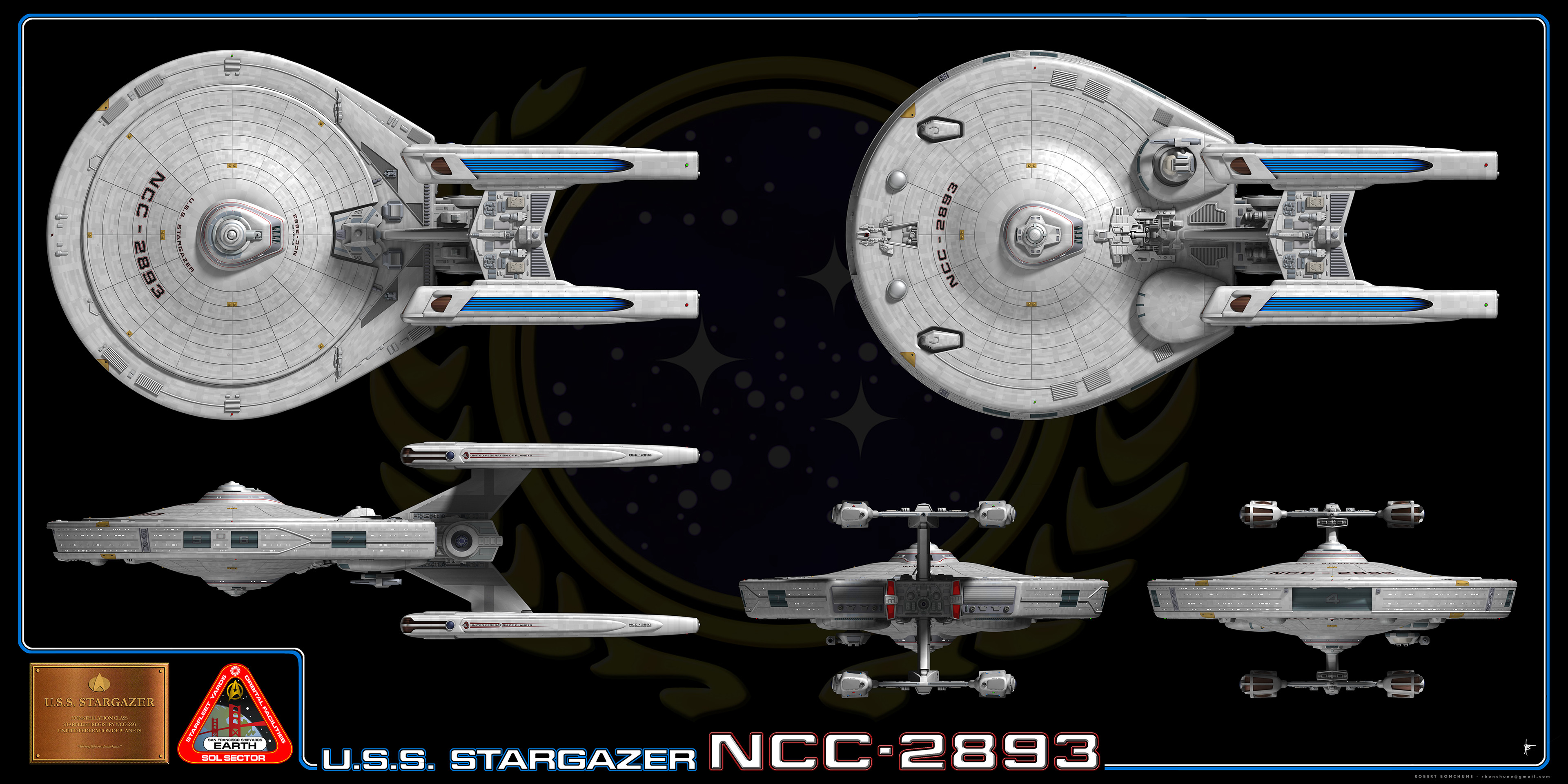Robert Bonchune U.S.S. Stargazer Star Trek The Next Generation