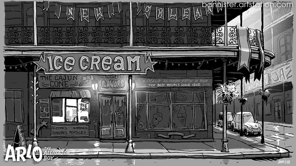 New Orleans' ice cream shop after the rain.
Yum yum!
