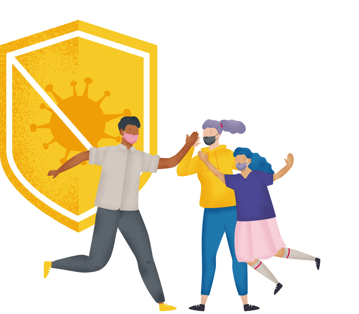 illustrations to encourage AIA employees to vaccinate 