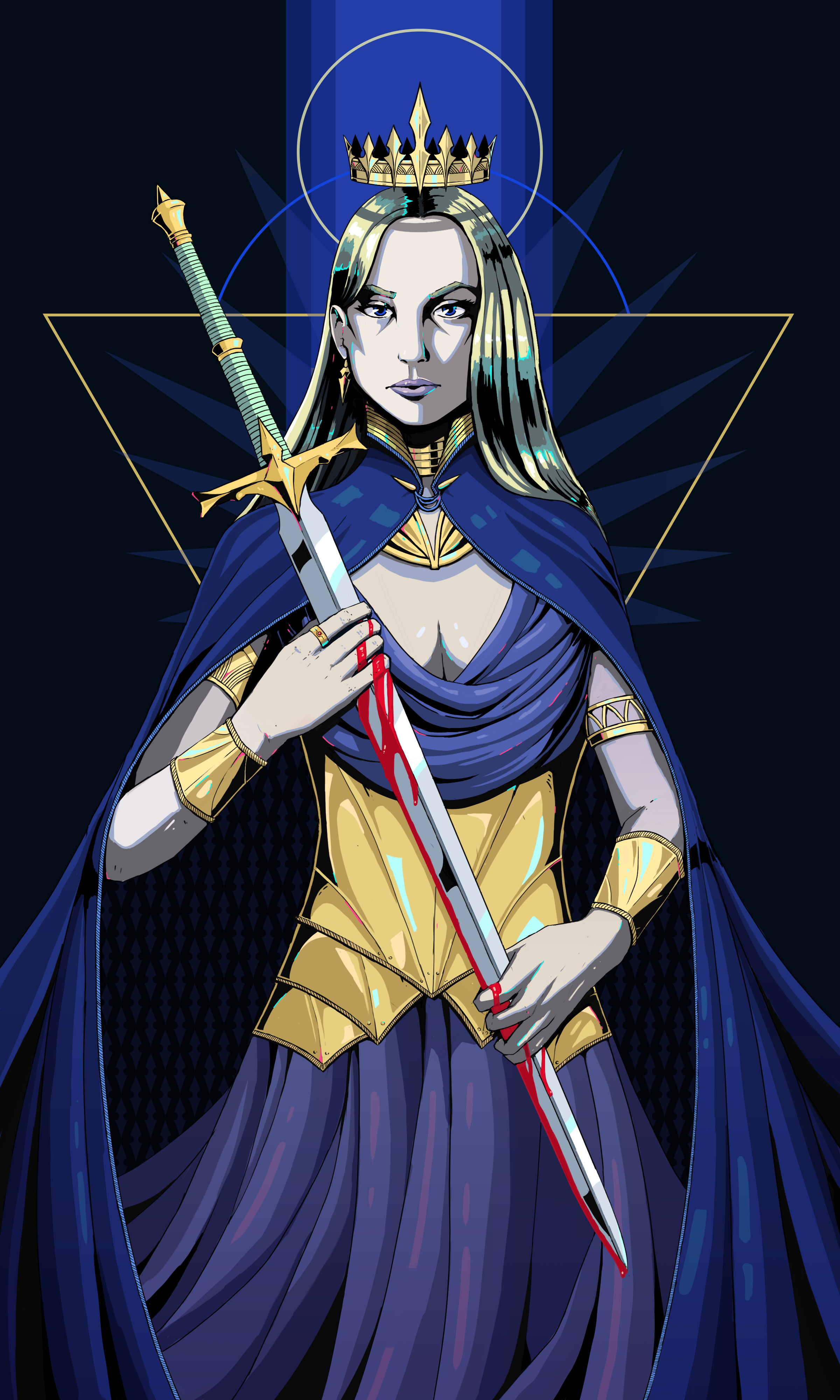 louis-picard - Queen of Swords - The Chromatic Fates Tarot