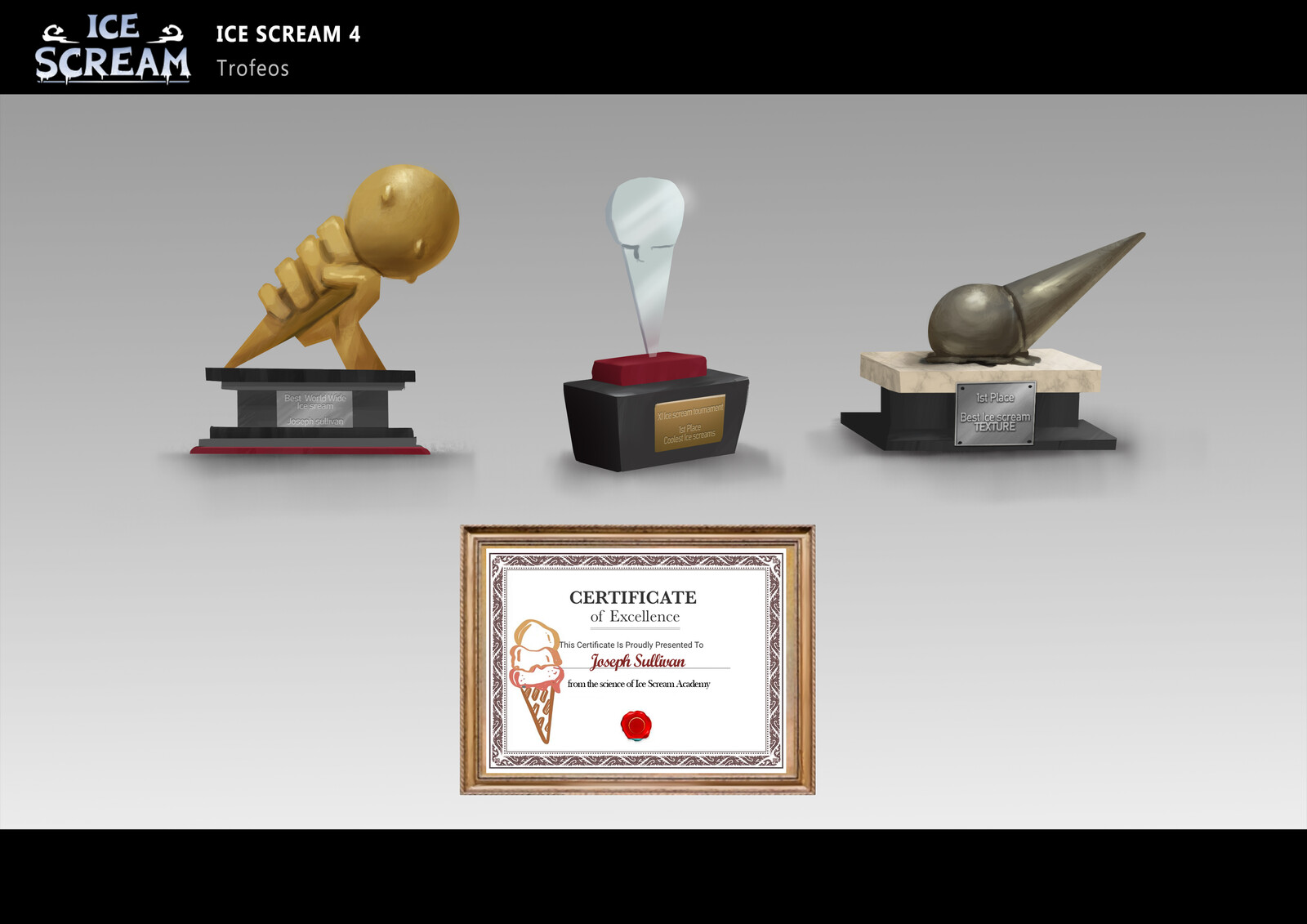 Some trophies from the hall of fame of Joseph´s museum