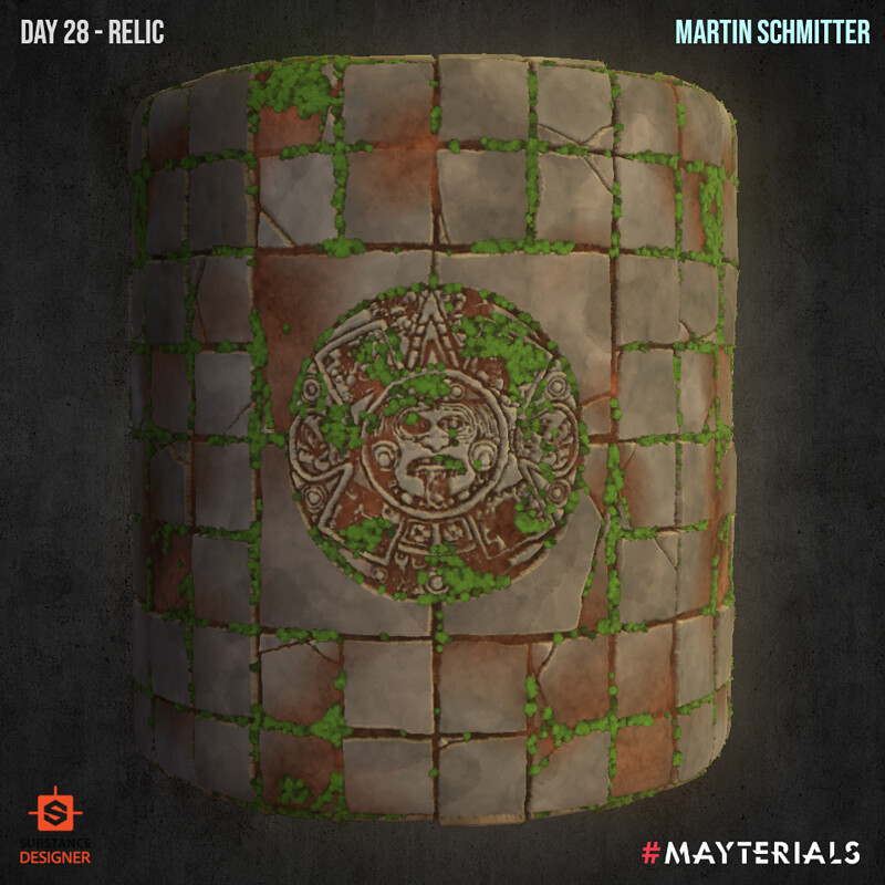 Mayterials 2021 - Day 28 Relic (Stylized "Handpainted" Temple Floor)