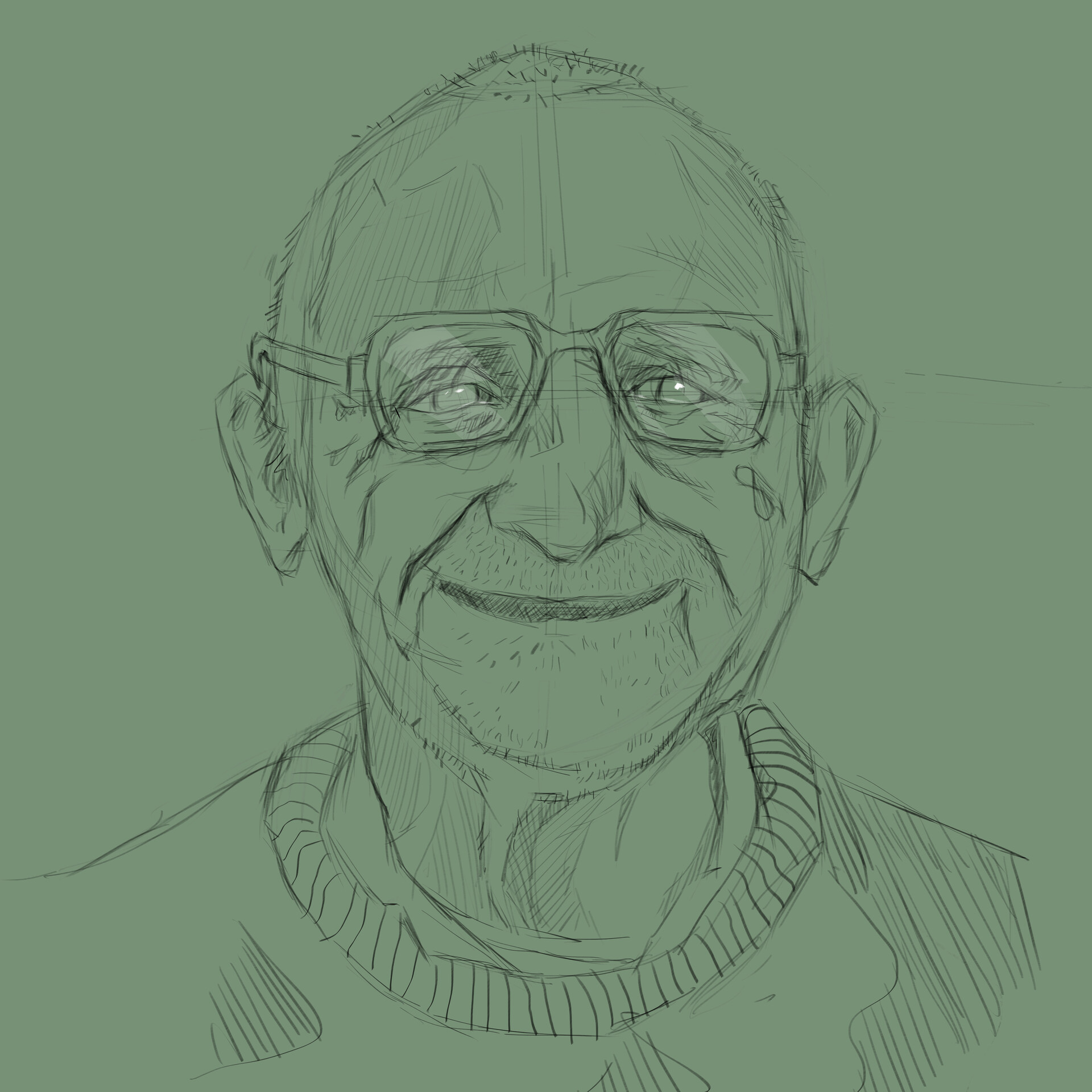 ArtStation - Happy old man