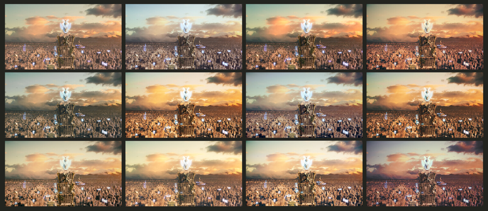 Finally, I made different color variations of the same frame and we chose the best result.