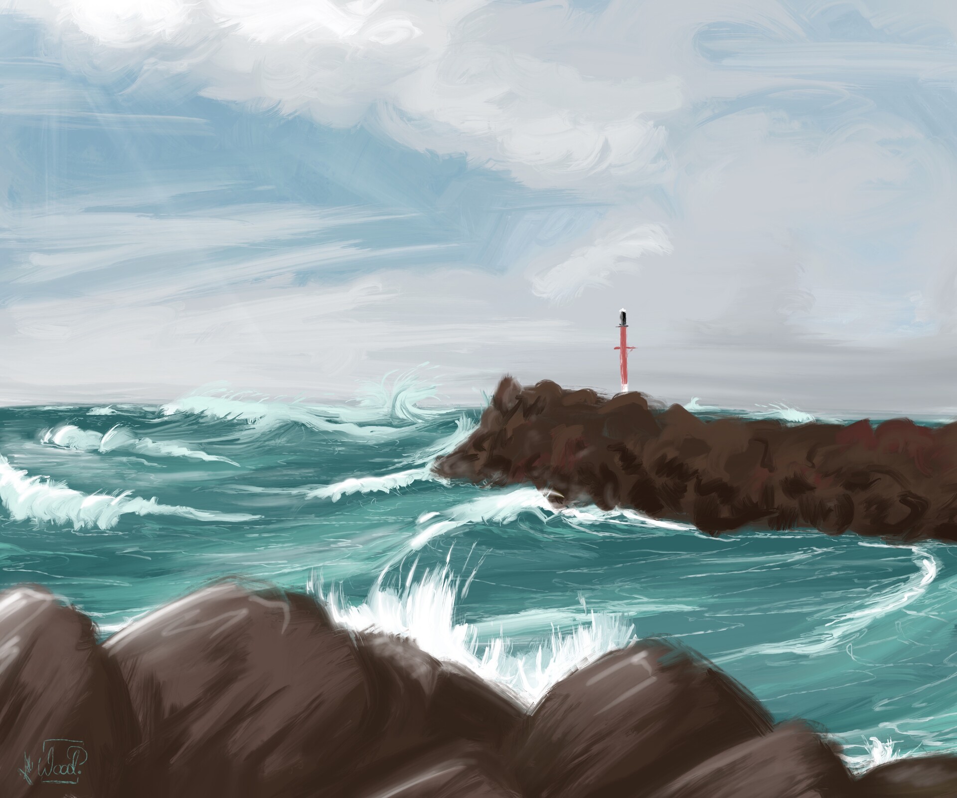 ArtStation Kingscliff beach king tide