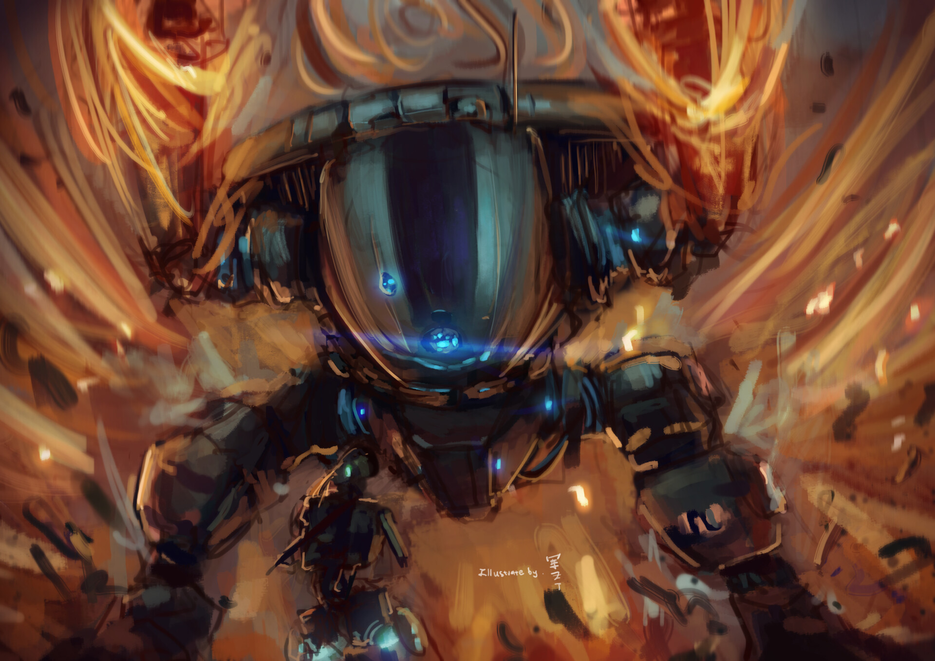 Fan art of scorch of titanfall 2; respawn entertainment.