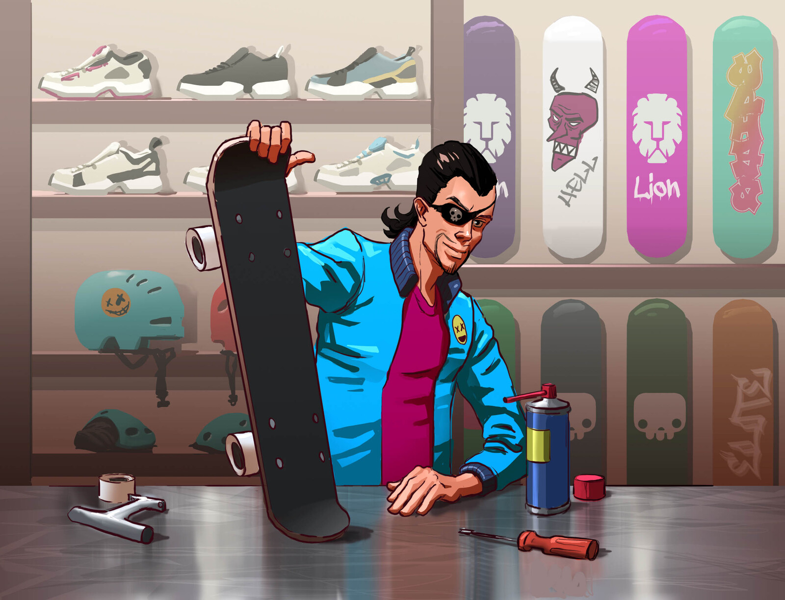 shop artwork: Lui's store