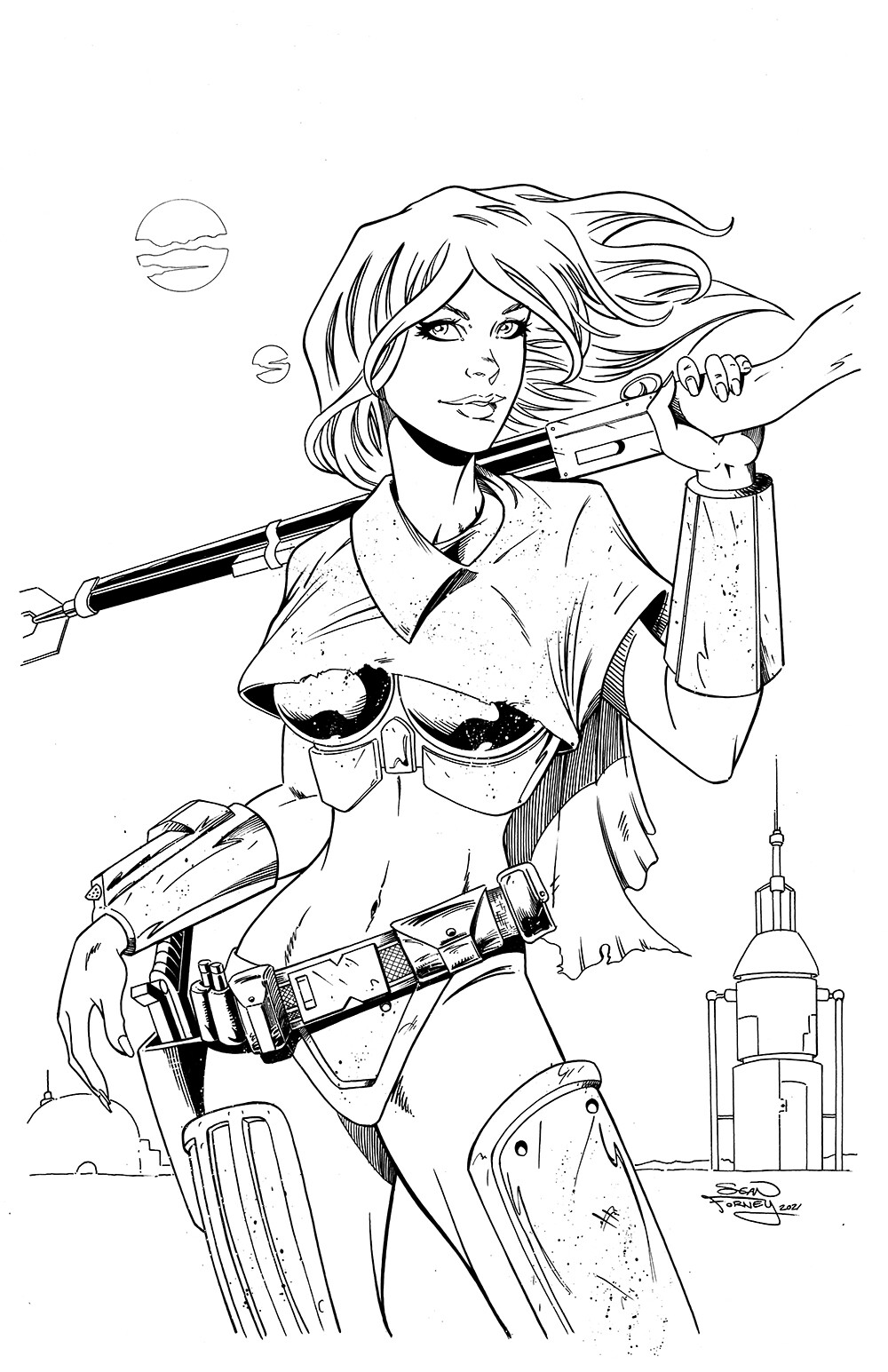 Violet May the 4th 2021 cover for Totally Rad Comics 

Pencils, inks, and colors by Sean Forney 
