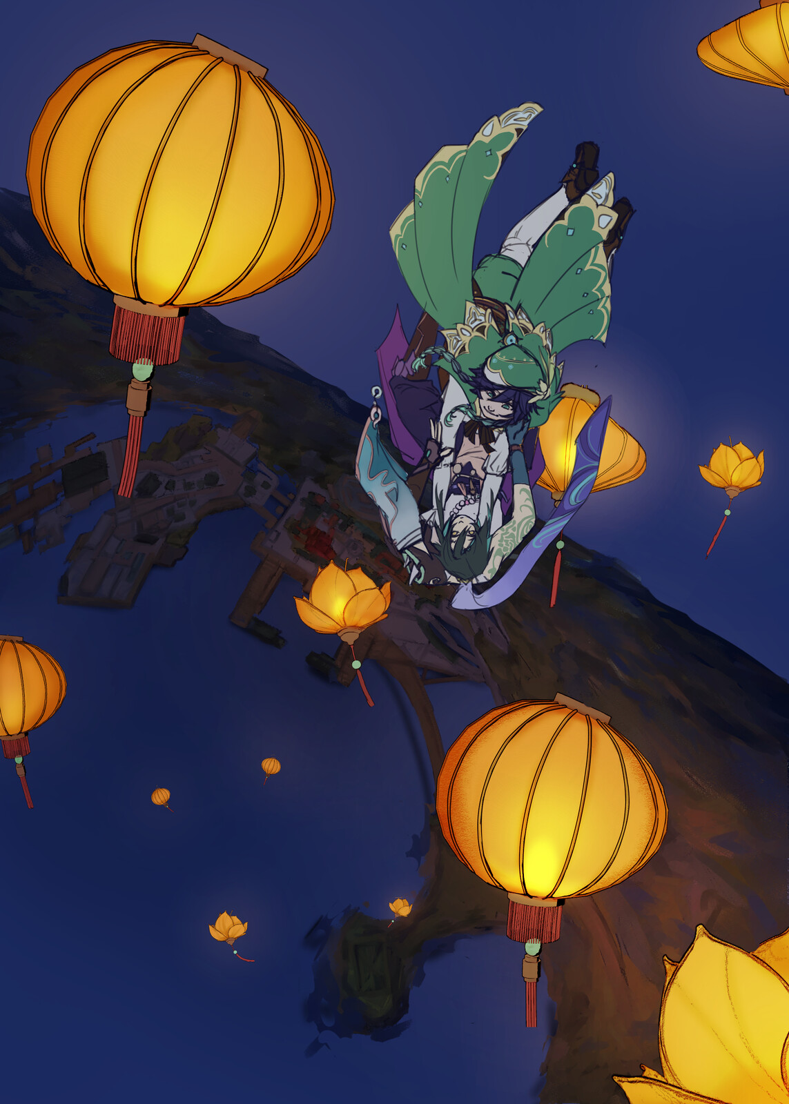 Lanterns, lighting and more background rendering.
