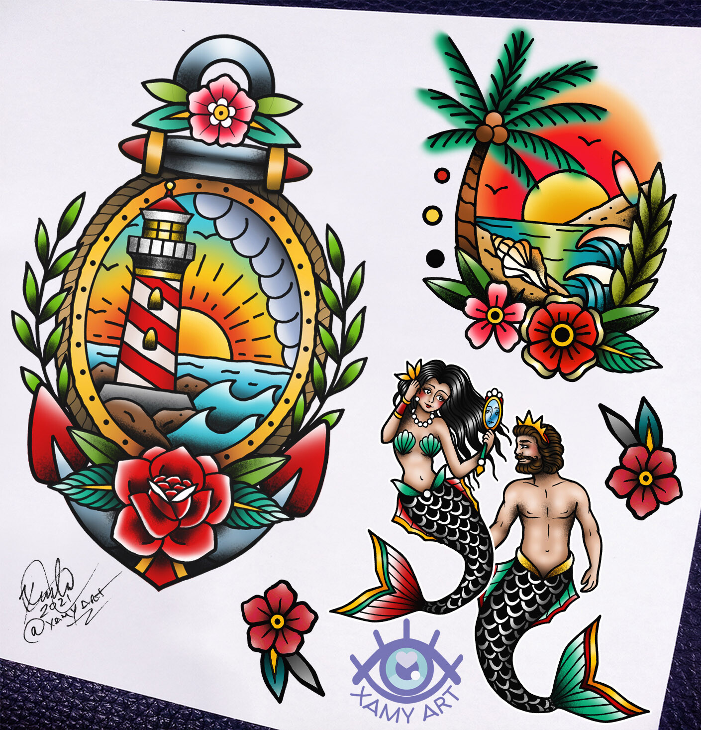 ArtStation - Traditional tattoo designs