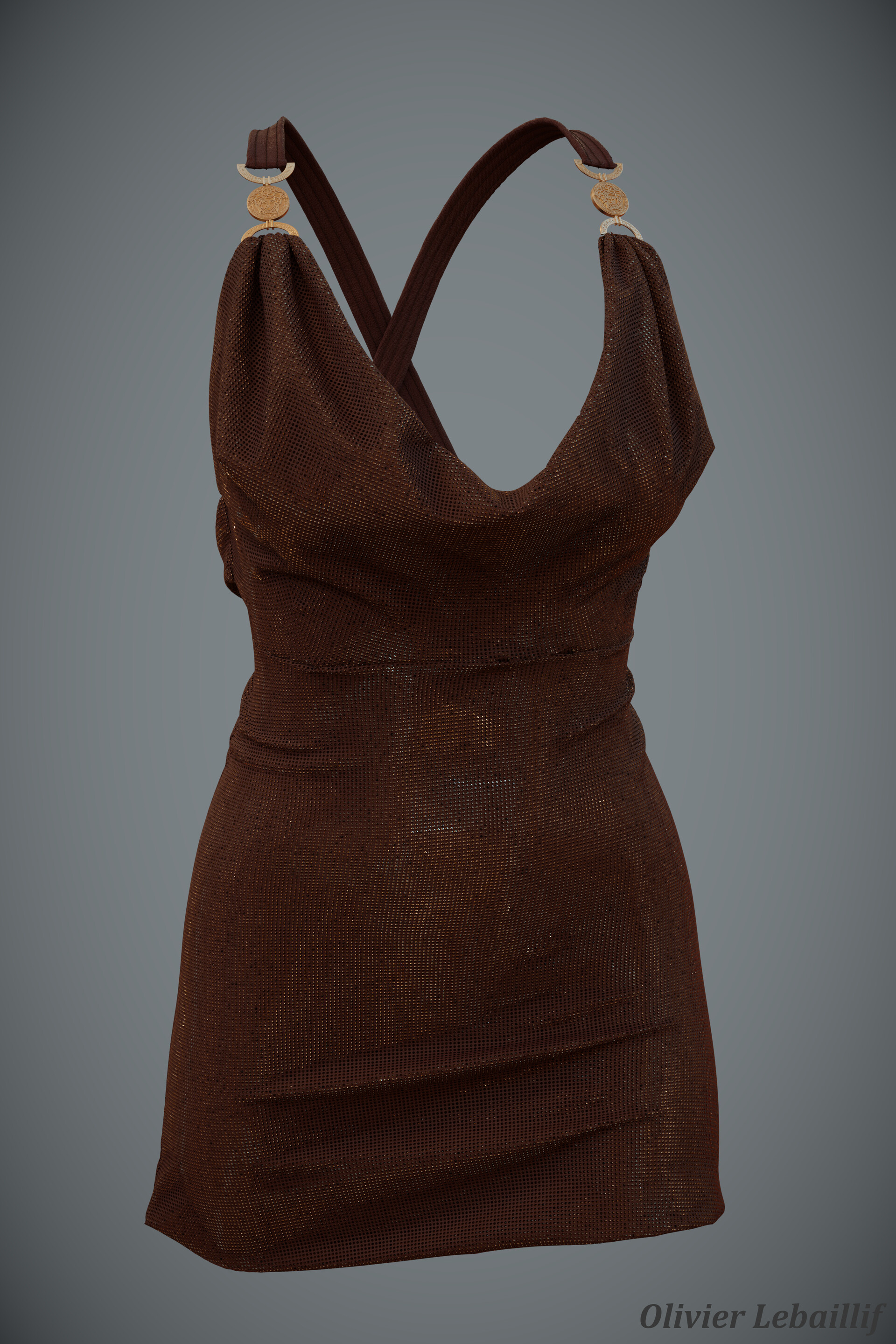 versace brown dress VERSACE Size 2 Brown Silk Wool Strappy Dress – Sui Generis Designer  Consignment