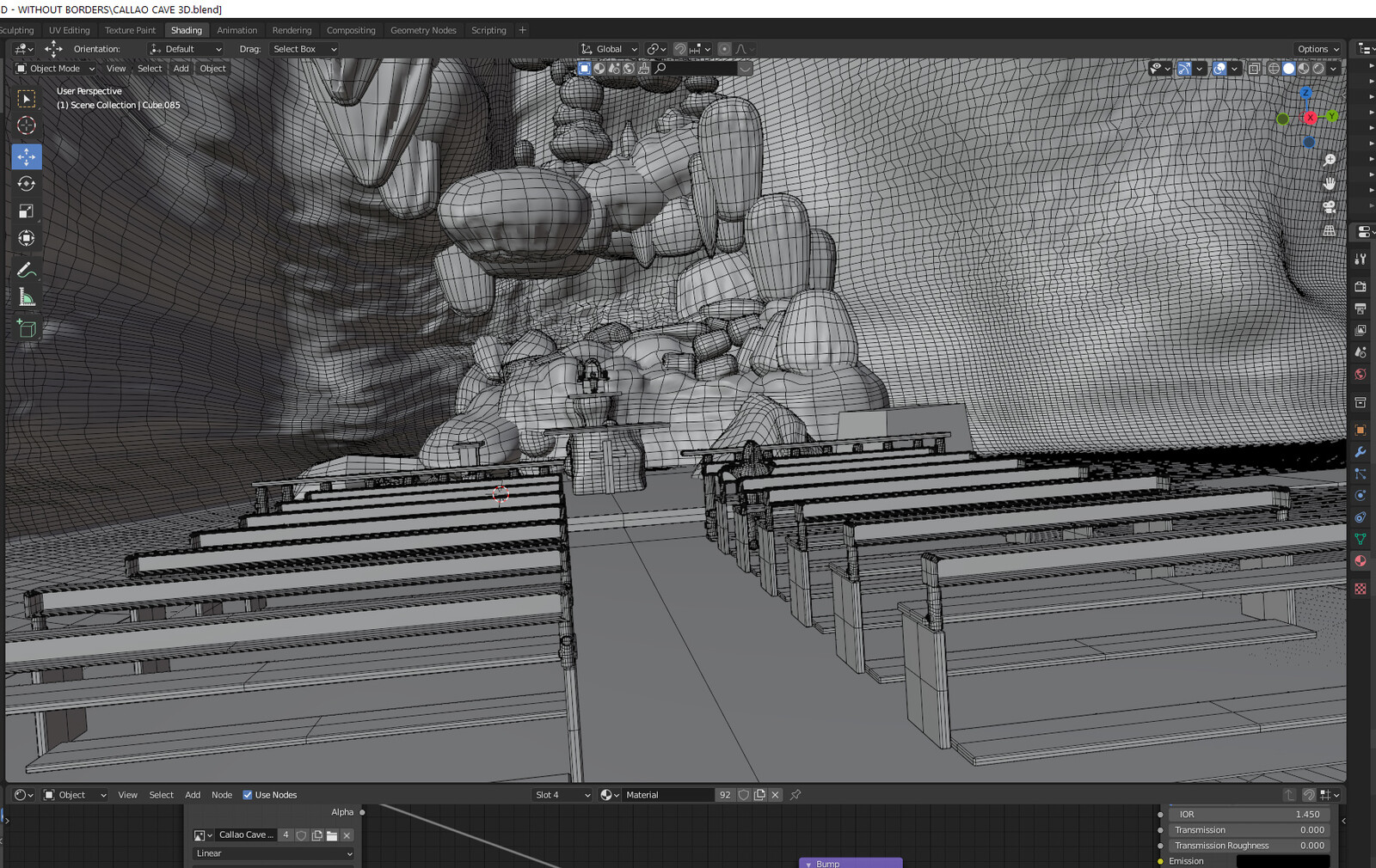 WIP with wireframe view