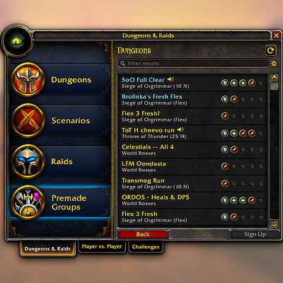 Artstation World Of Warcraft Premade Group Finder