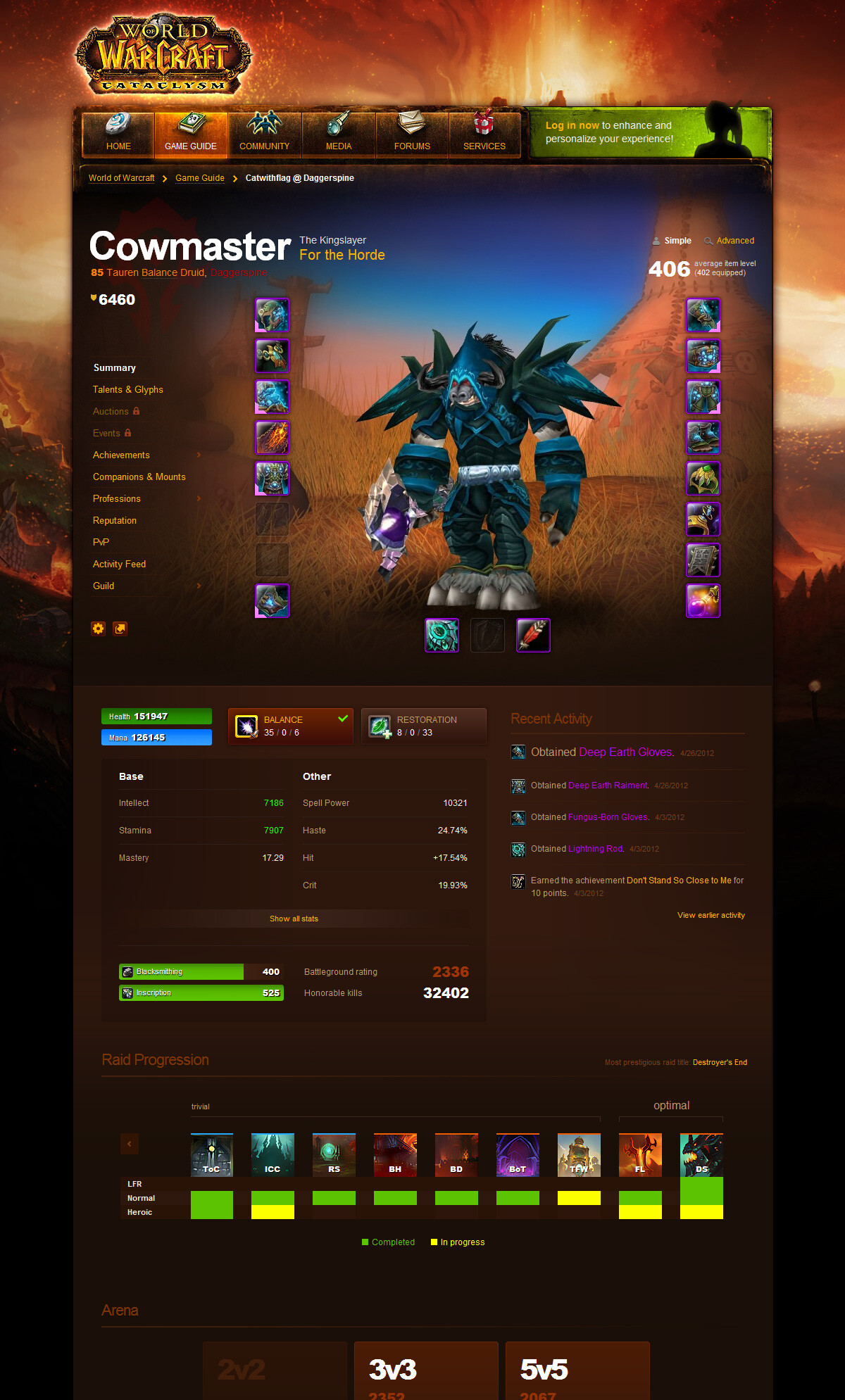 ArtStation World of Warcraft Character Profile (Web)