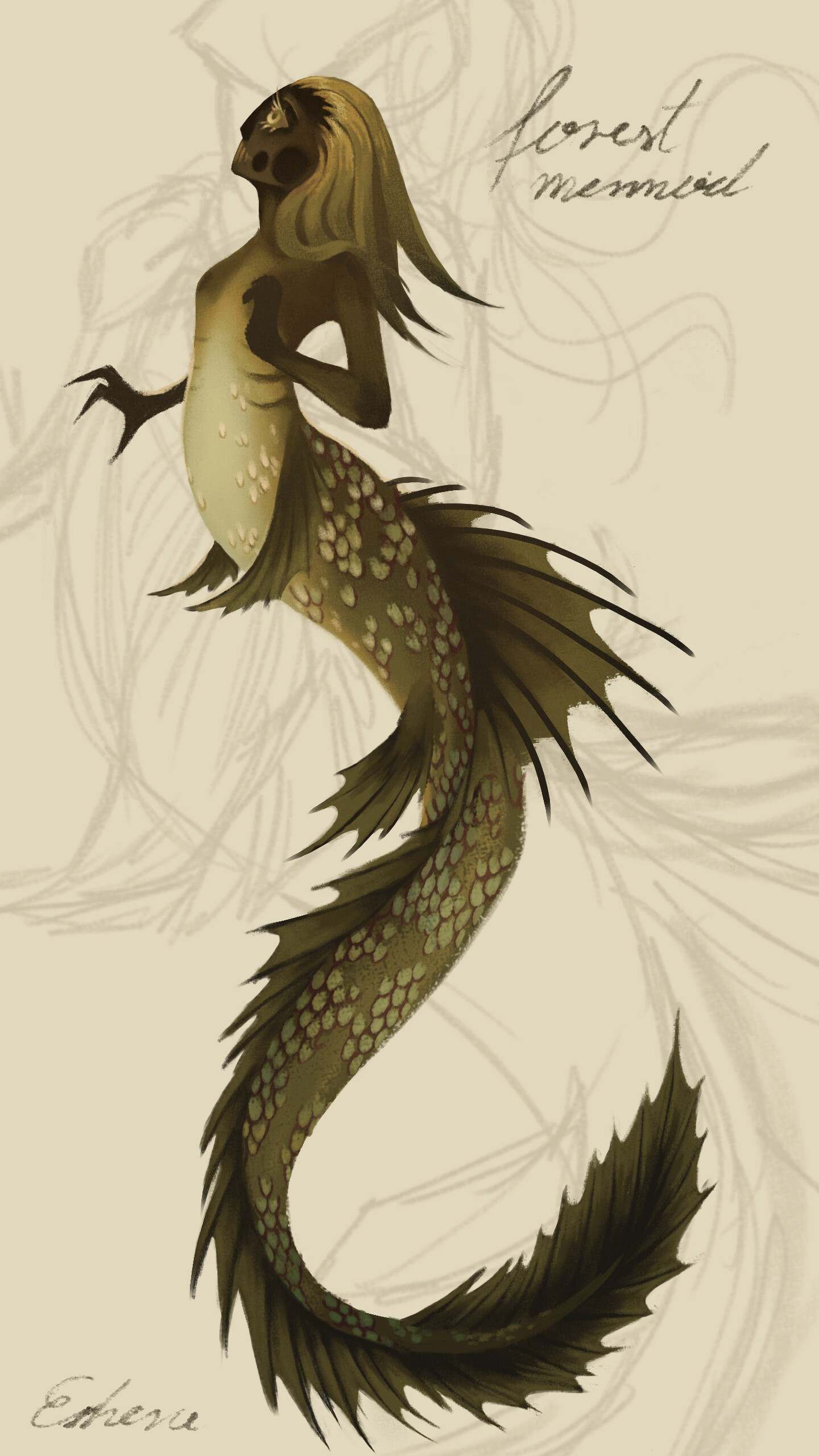 mythical mermaids drawings