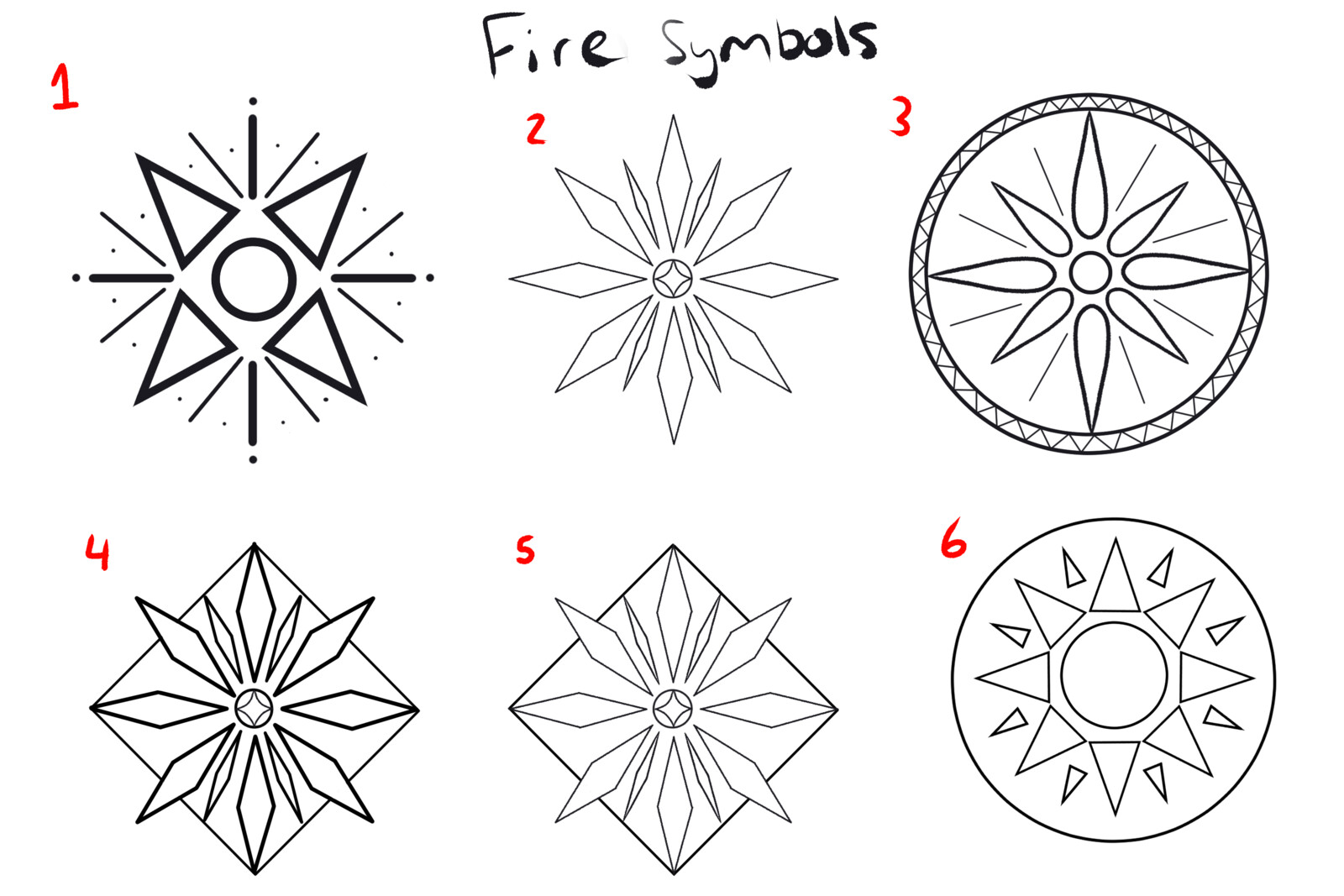 Fire Coven Symbol iterations. 