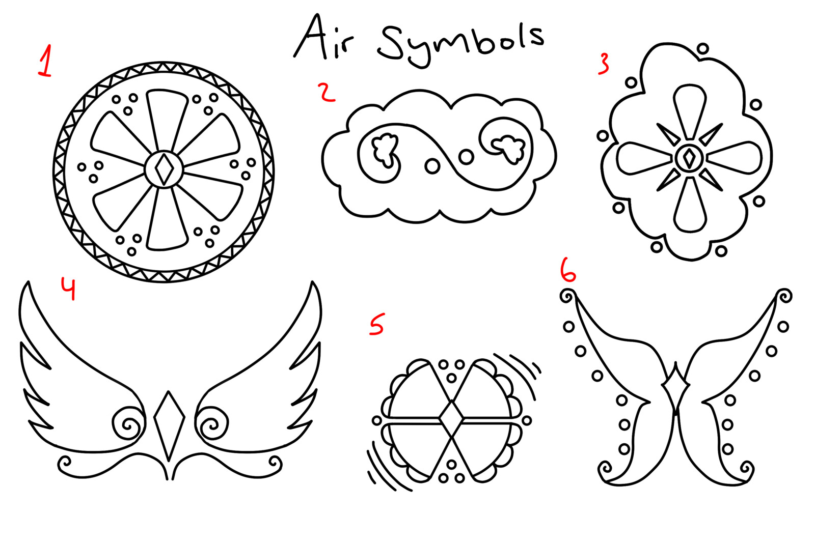 Wind Coven Symbol iterations. 
