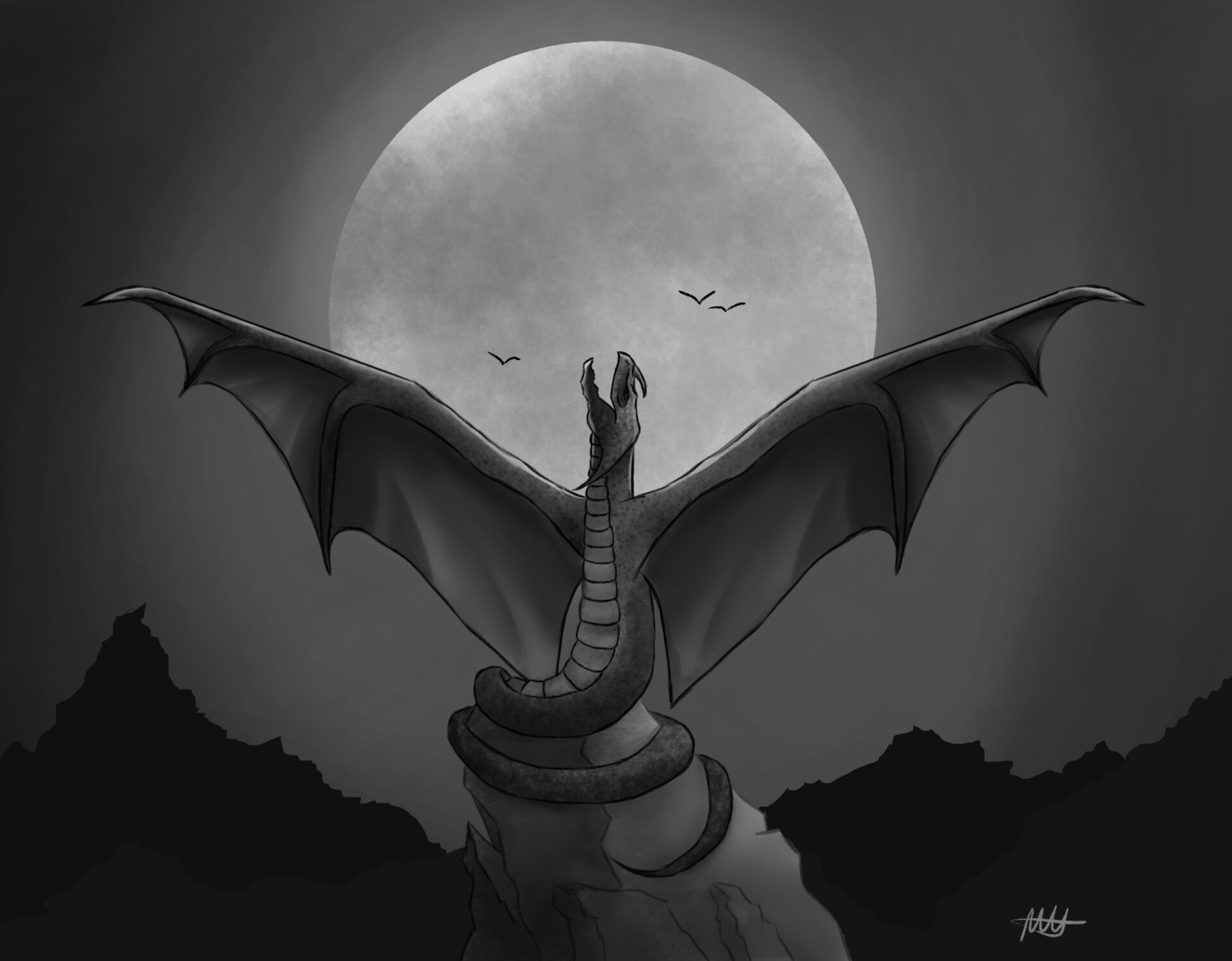 ArtStation Full body Dragon Painting