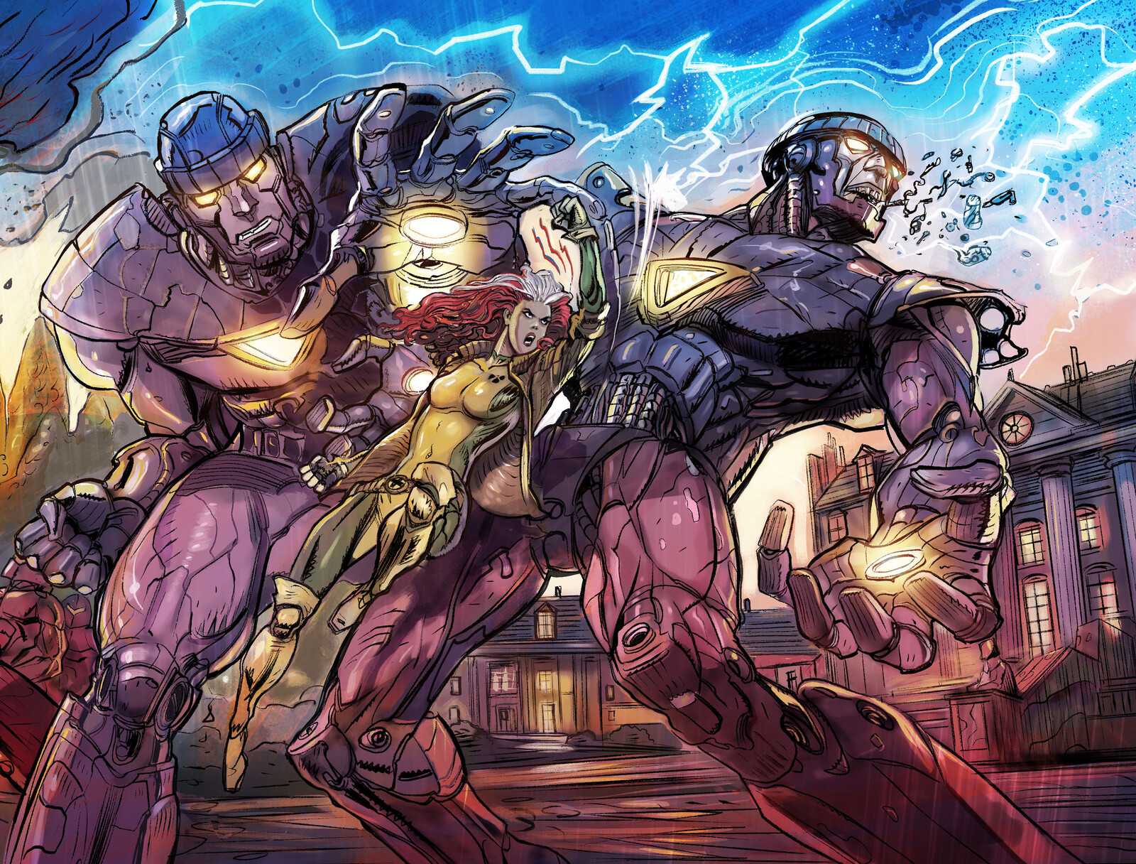 X-Men - Mutant Insurrection: Emma Frost Showdown (3 panels)
