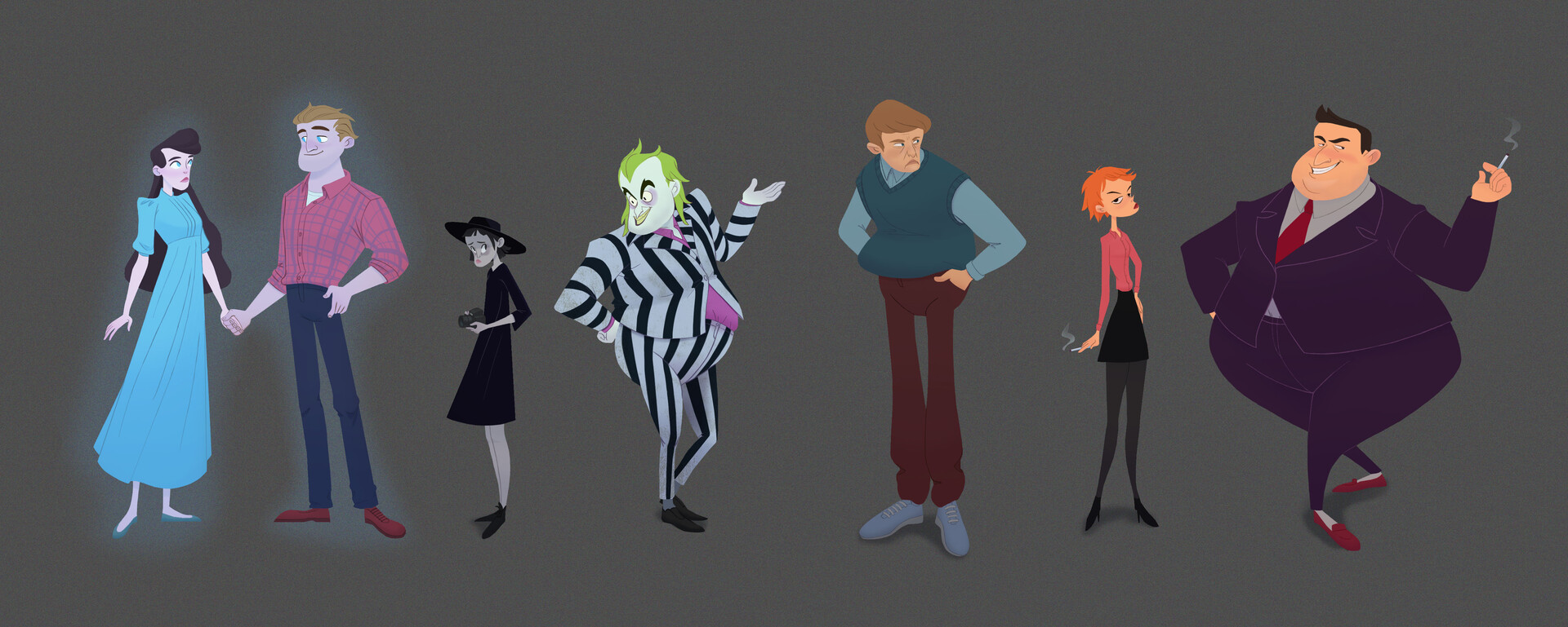 ArtStation Beetlejuice character design line up