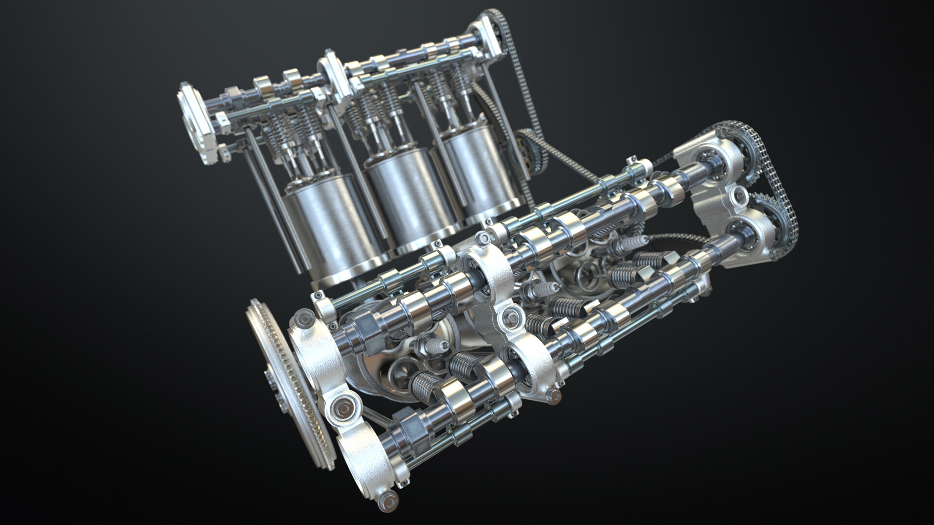 ArtStation - V6 Engine Working Animated
