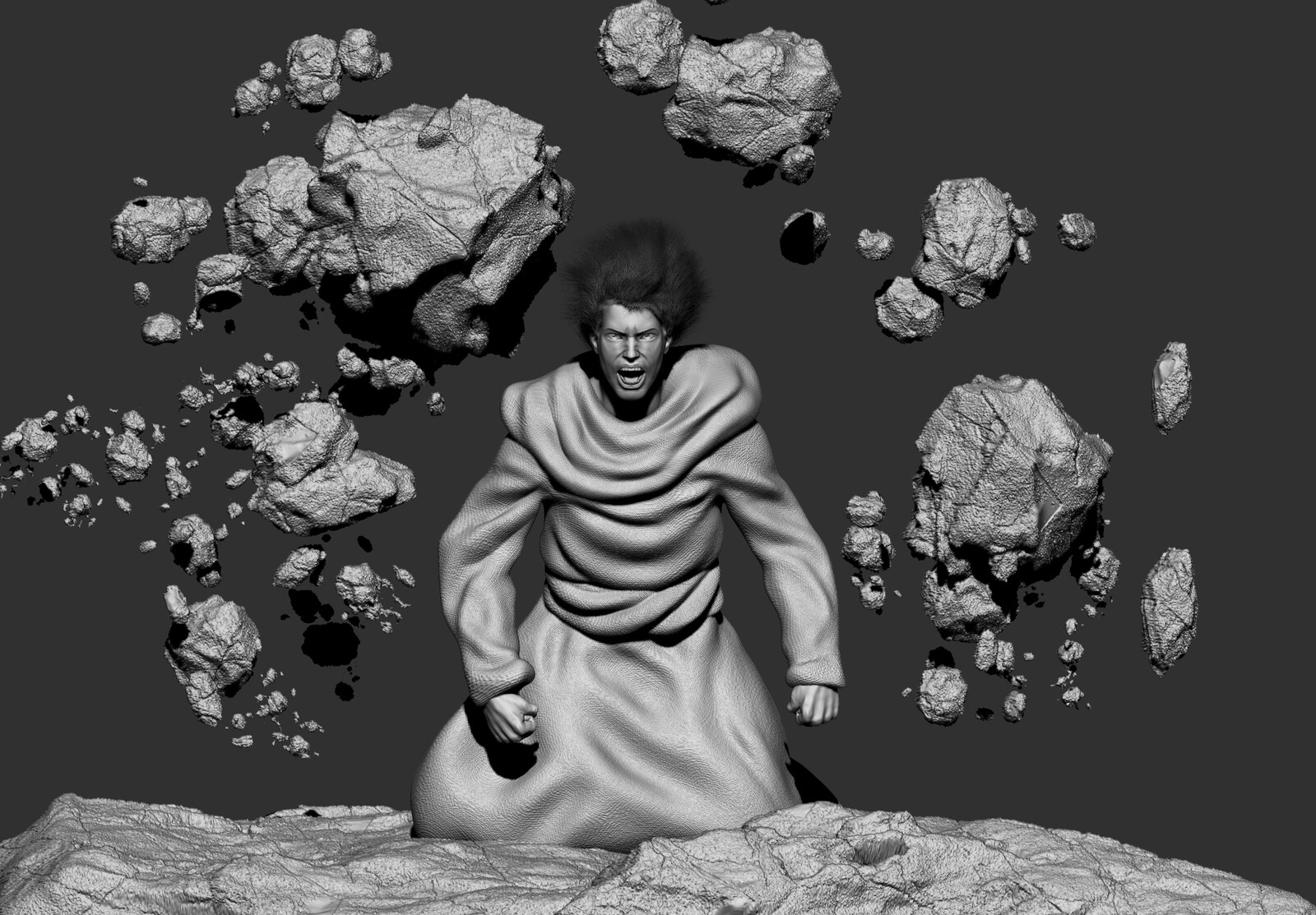 Zbrush 3D model of Kalian in the last scene.