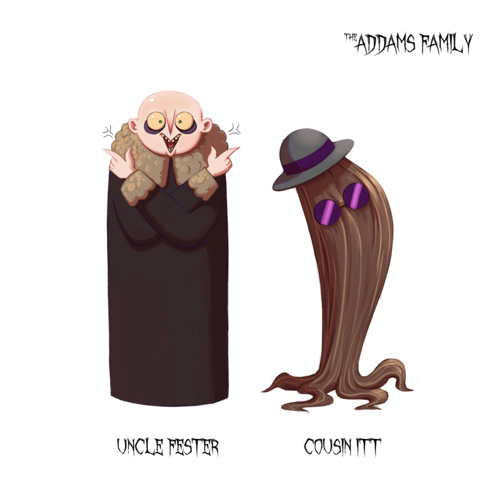 Uncle Fester and Cousin Itt  redesigns