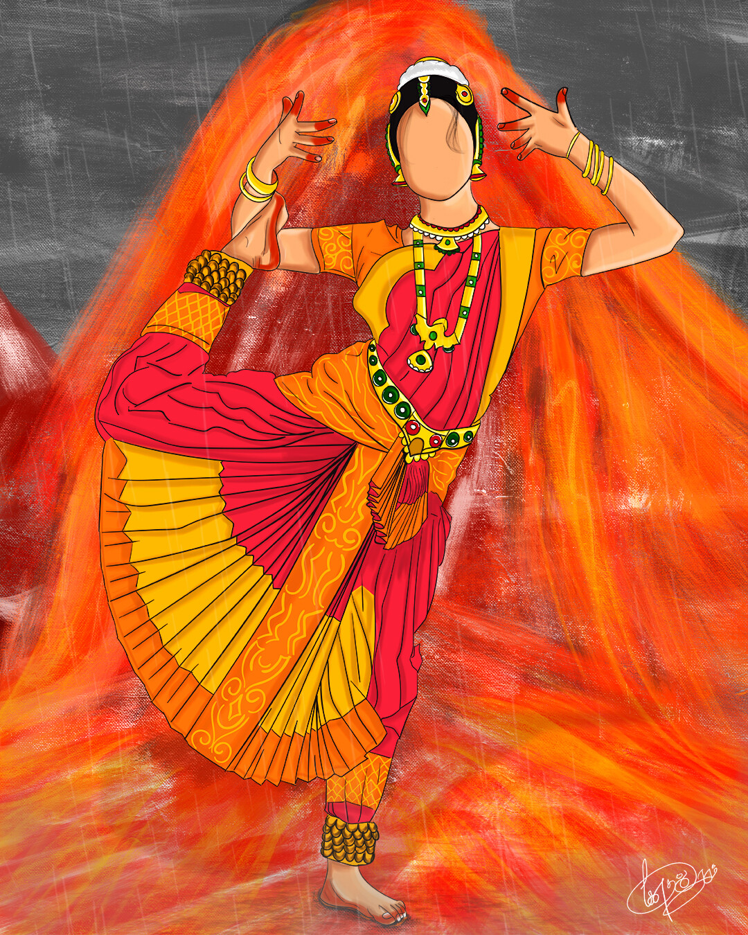 ArtStation - Bharatanatyam Art, image size:1080x1350
