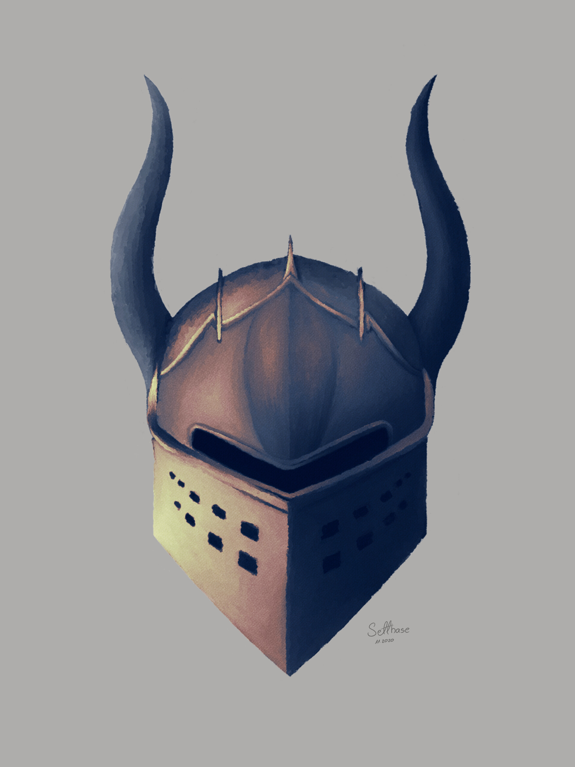 ArtStation Golden Knight's horned helmet