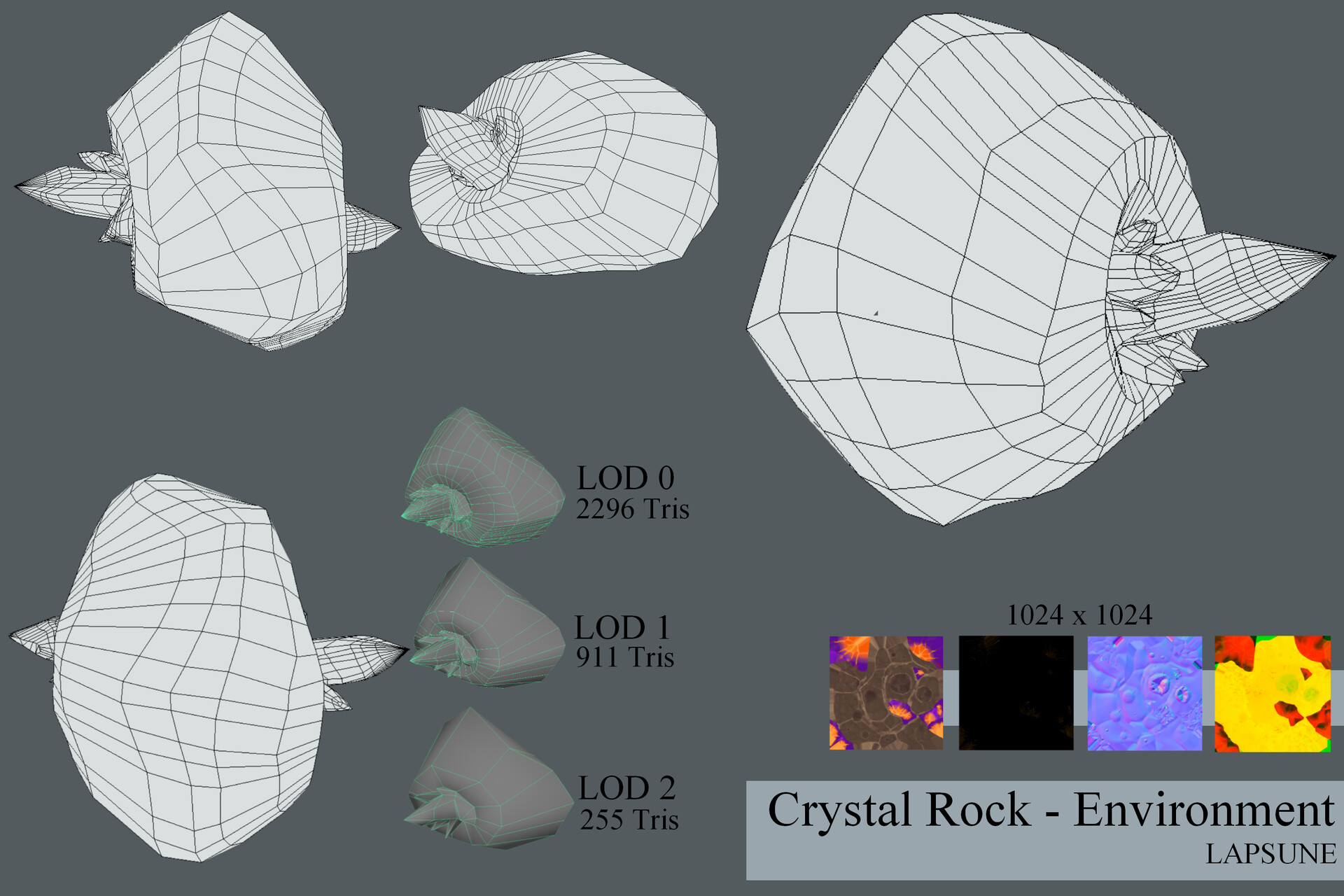 Lapsune - 3D Game Art - Space Infected Rock