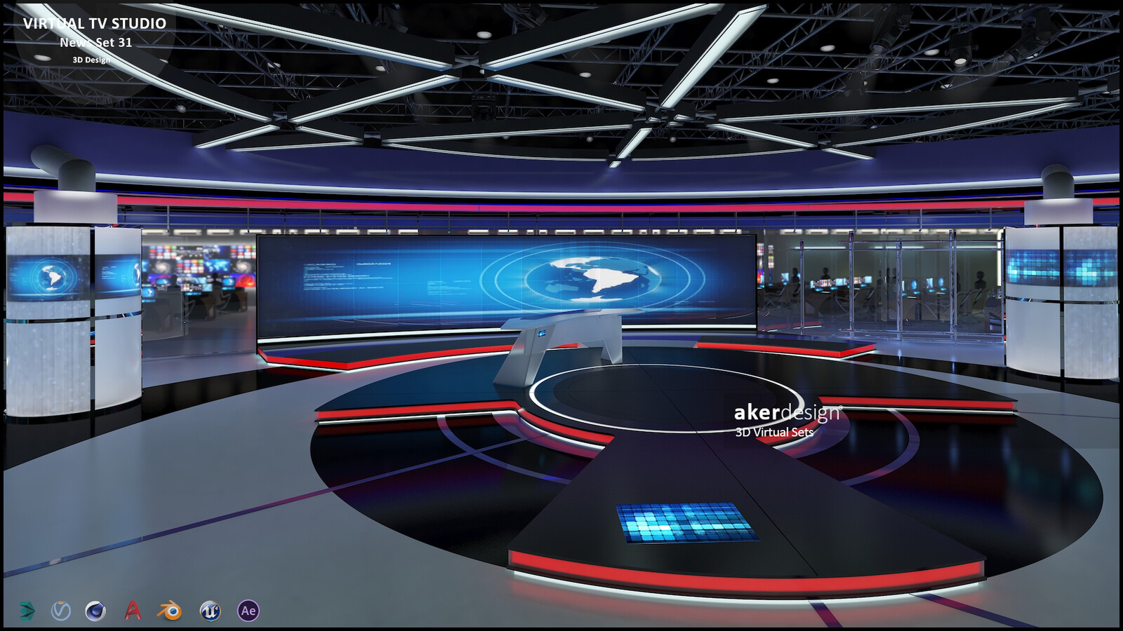 Artstation Tv Studio News Set 31 Aker Studio Artstation Tv Studio News Set 31 Aker Studio
