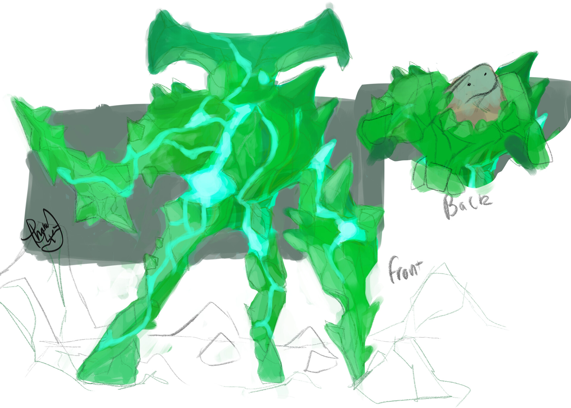 ArtStation - Emerald Giant (inspired by Stone Talus from Zelda)