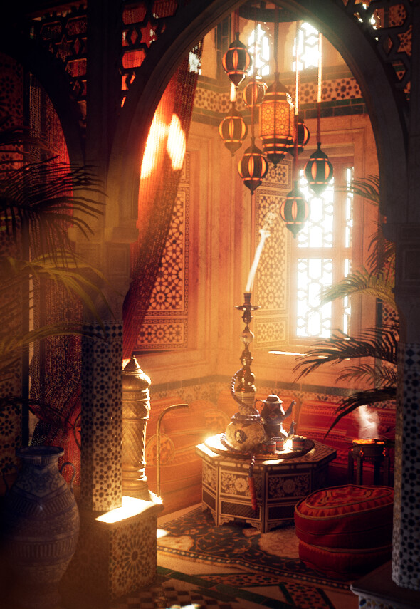 ArtStation Arabian shisha room