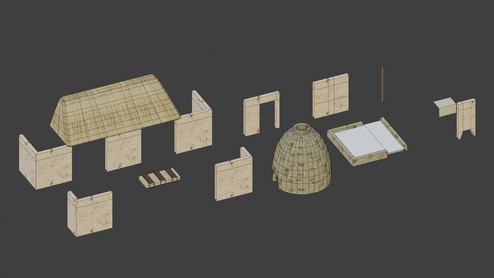 Huts Wireframe