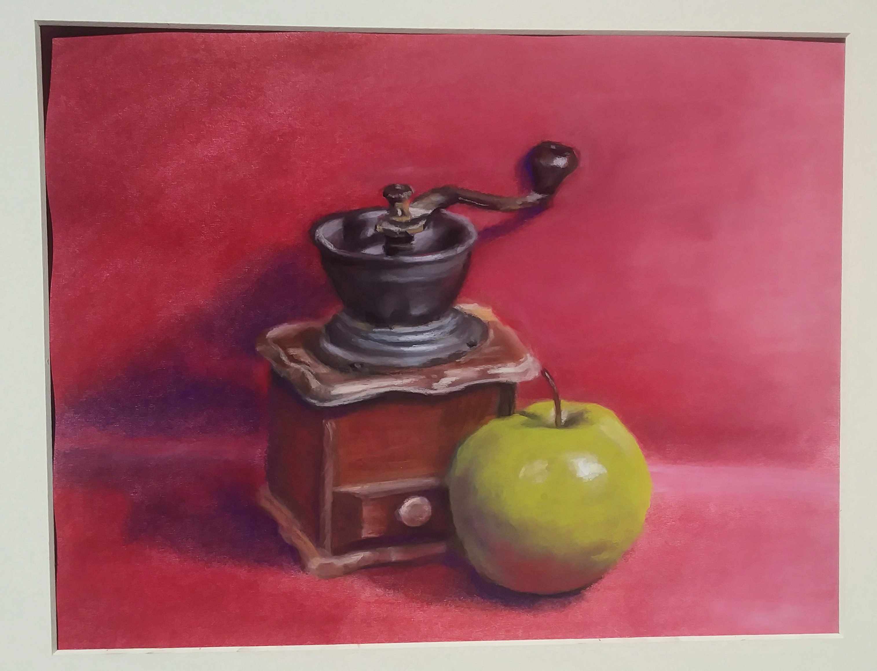 coffee grinder study done in pastel