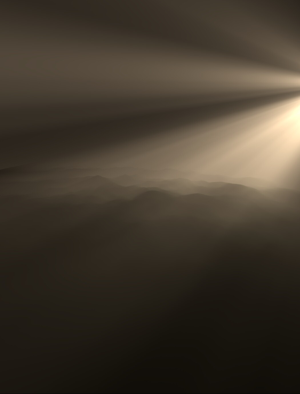 Arnold atmosphere and spotlight gobo on a 5000x5000 landscape sans trees and back plate.