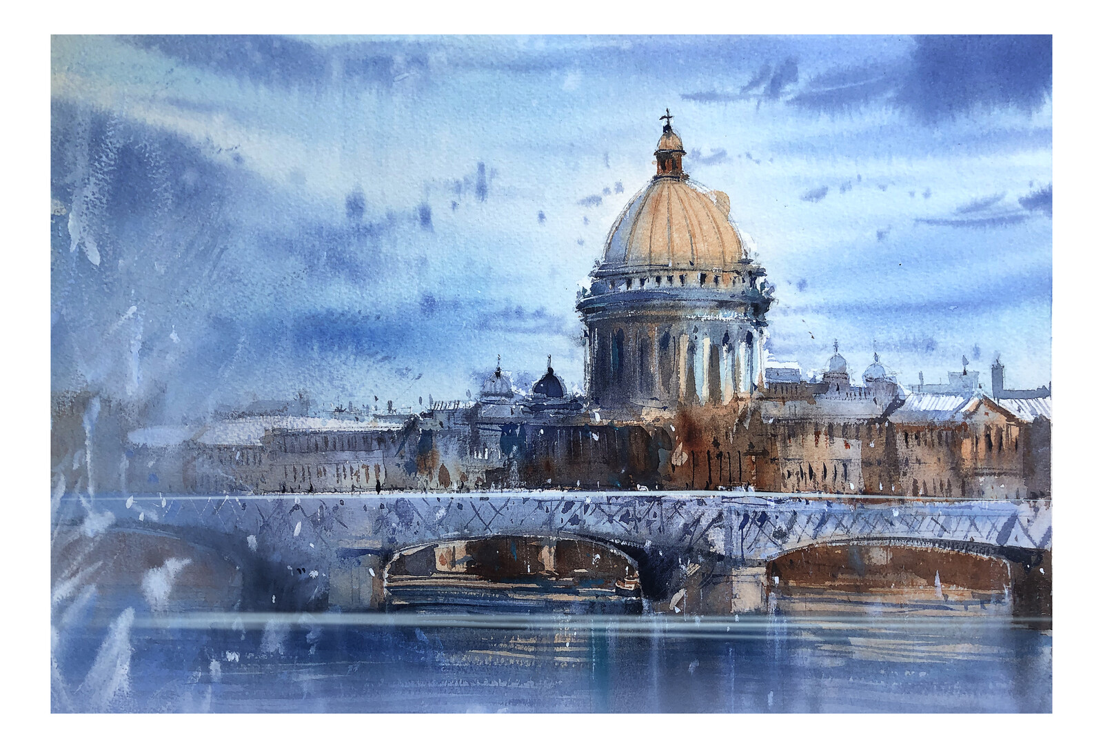 Peterhof of St Petersburg
Watercolor on paper using whitenights color.