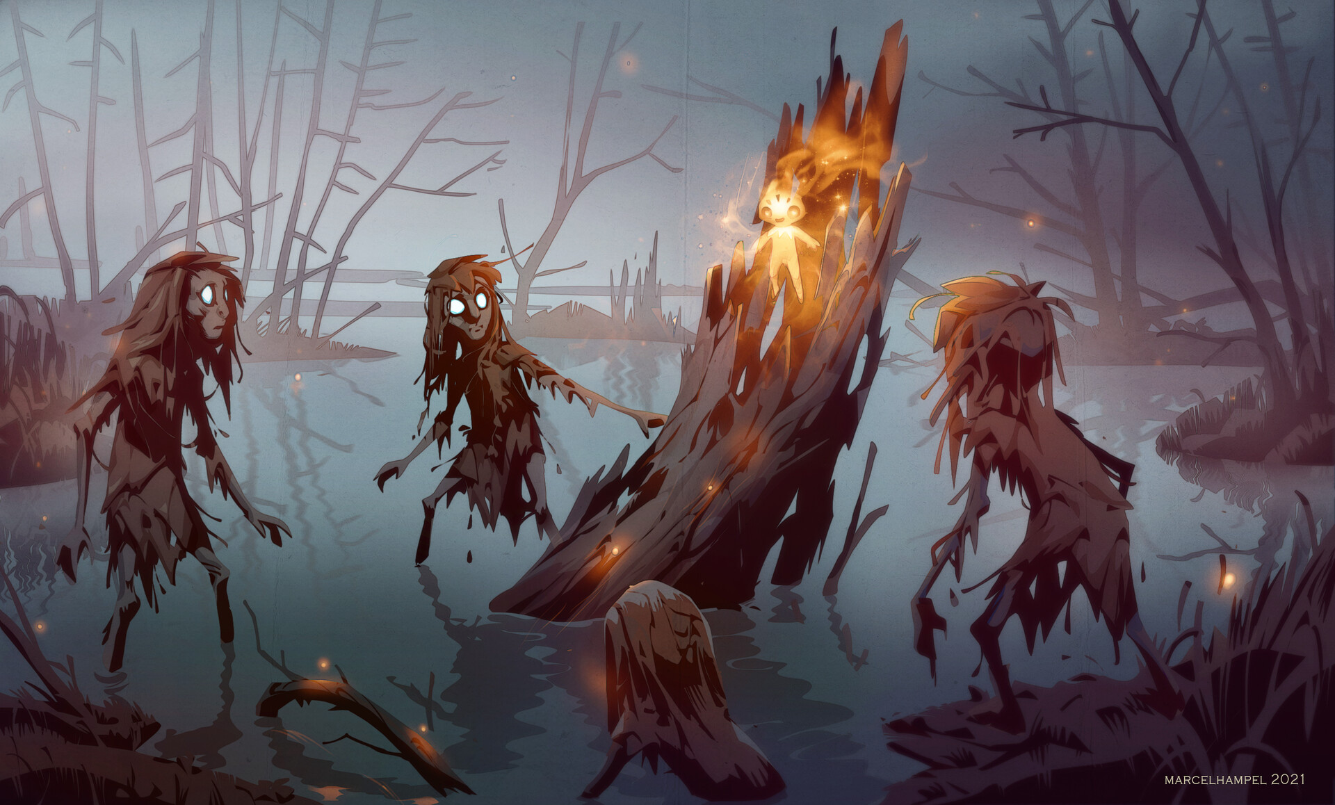 Loti surrounded by Druids