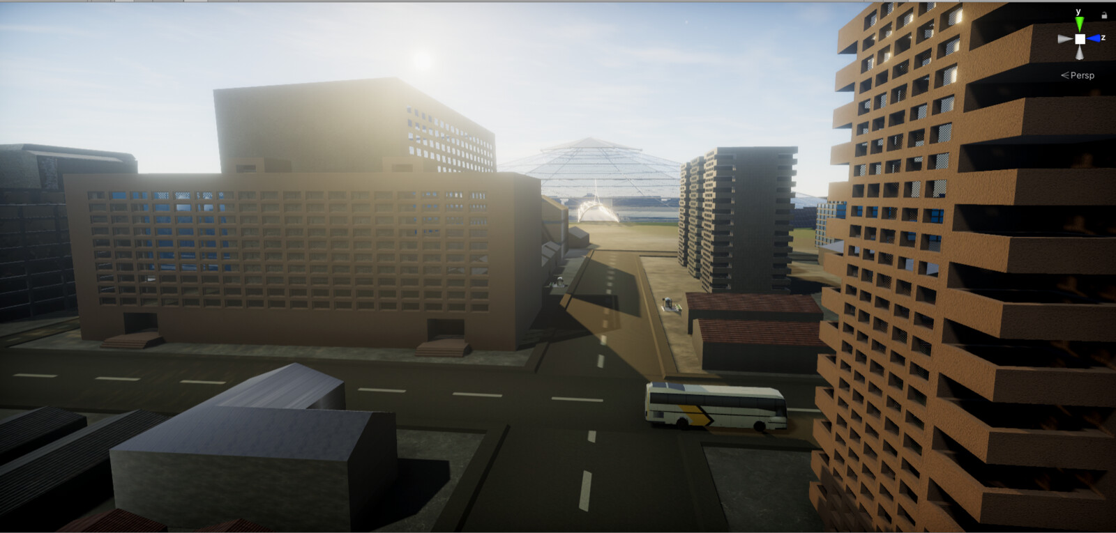 The streets leading up to the mine - Unity screenshot.