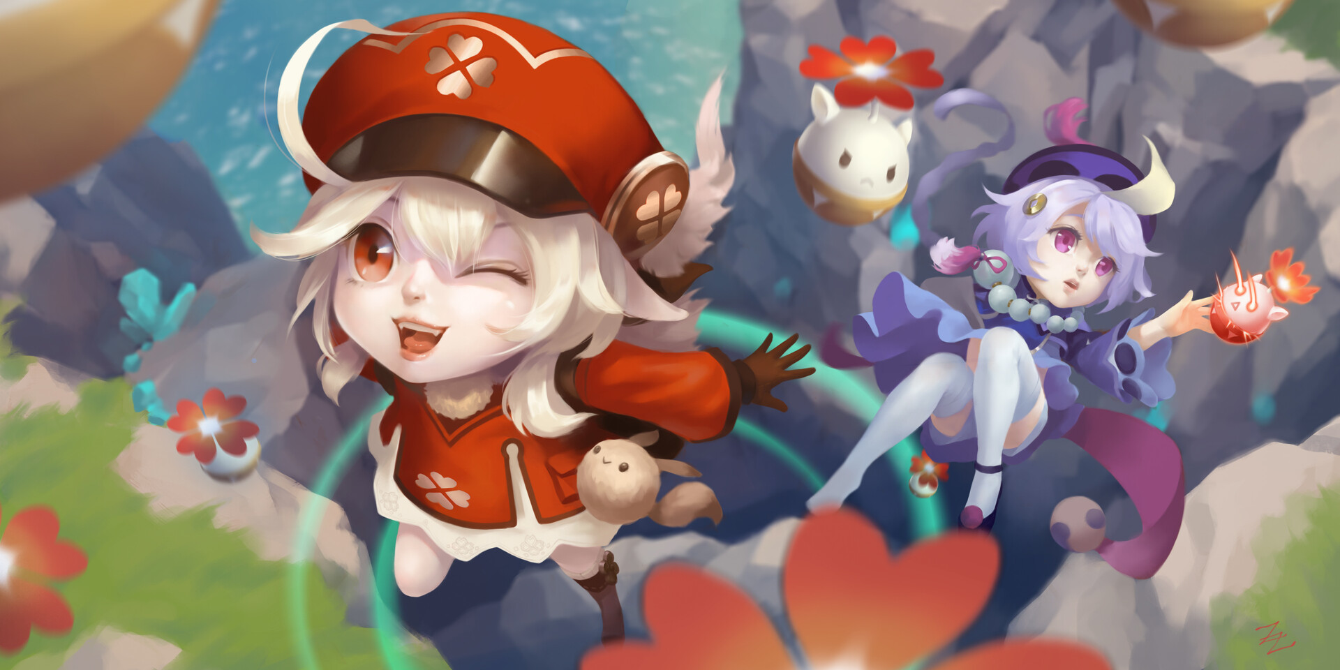 Artstation Klee Qiqi From Genshin Impact Zhang Zhang
