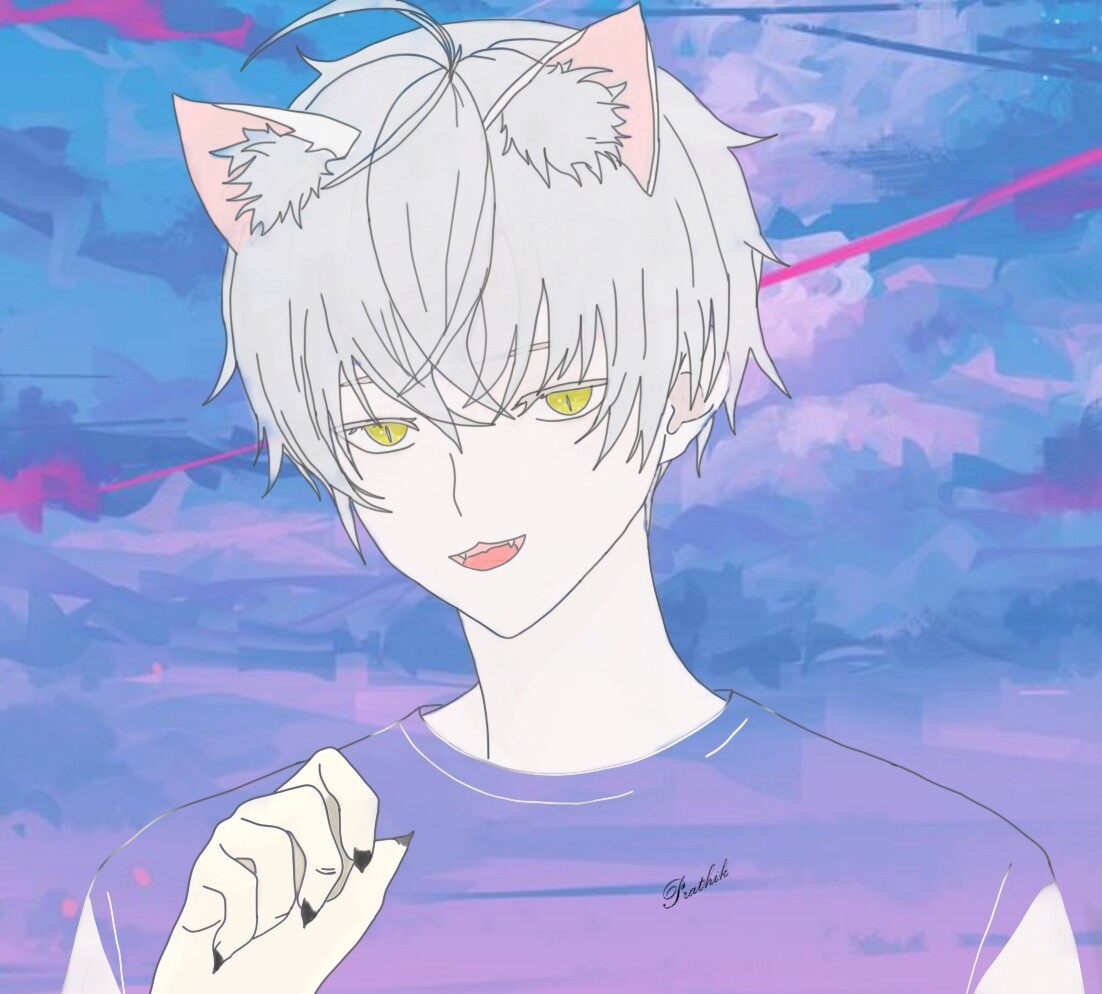 cat anime boy