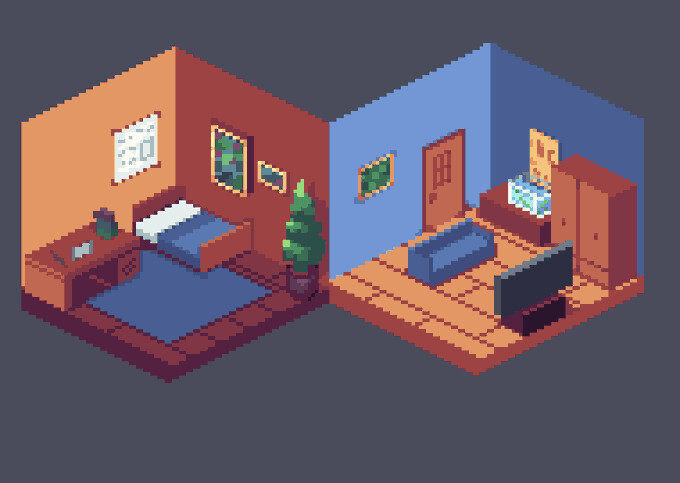 ArtStation - pixel rooms