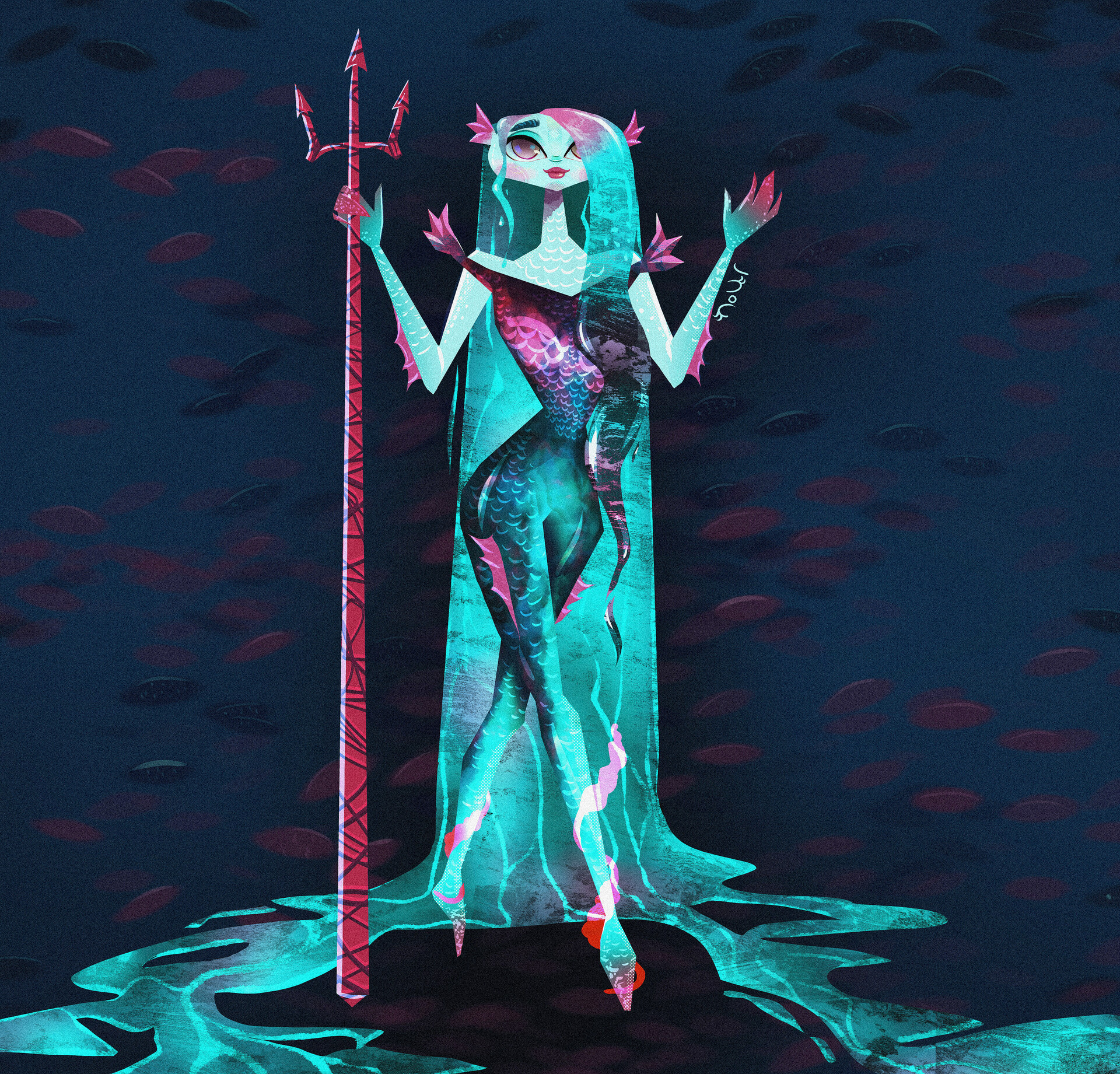 ArtStation Maria, water elemental guardian