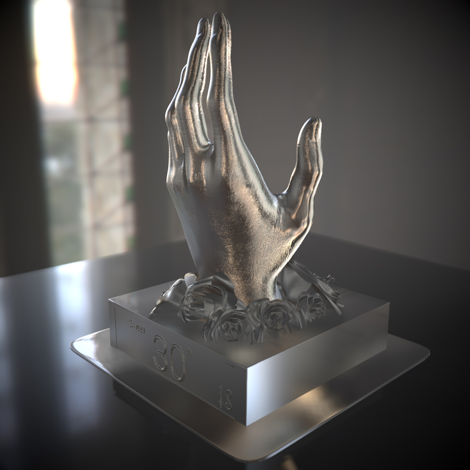 "The hand and flowers" - 3Dprint project