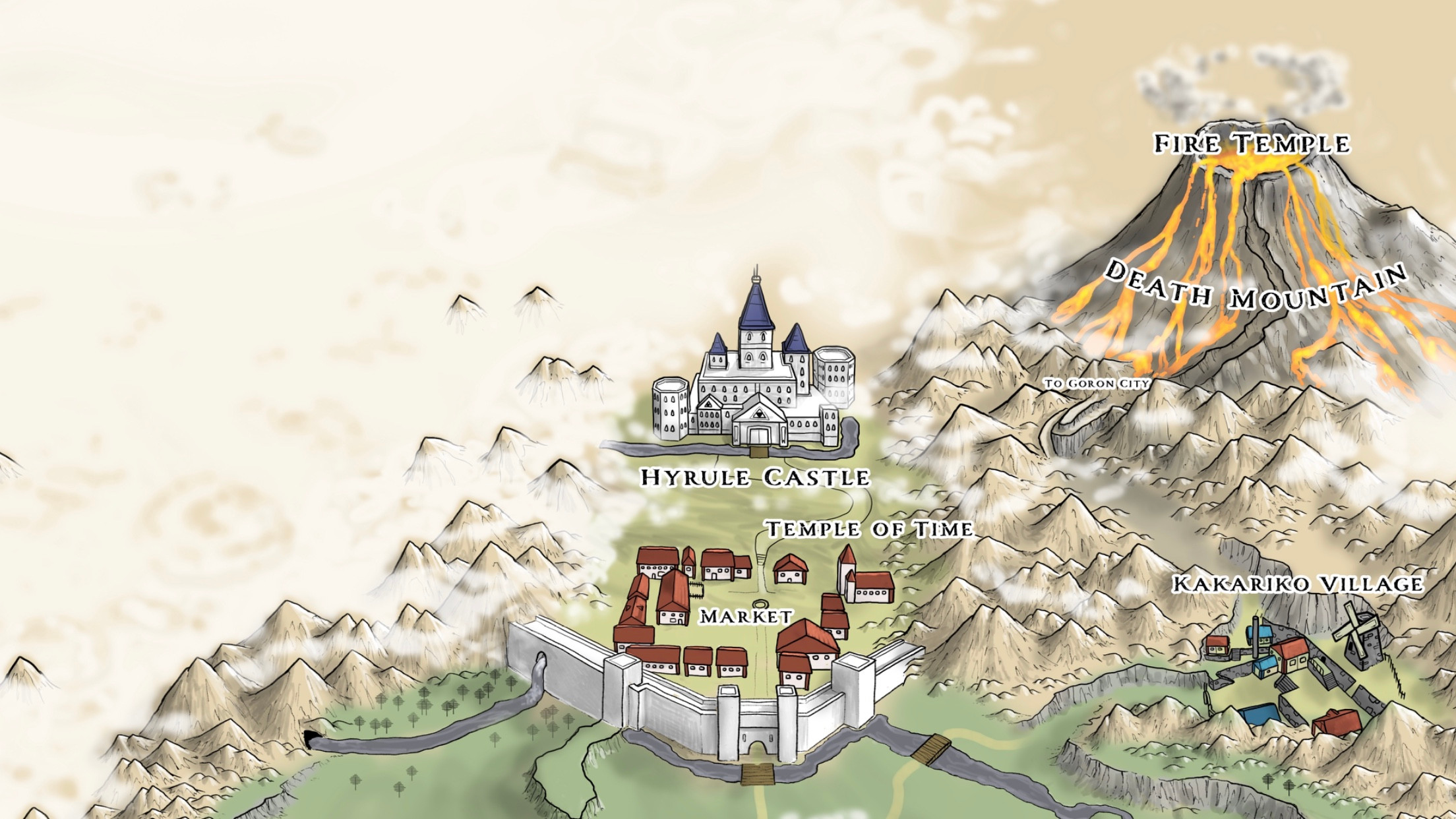 James Nalepa Hyrule map from The Legend of Zelda Ocarina of Time