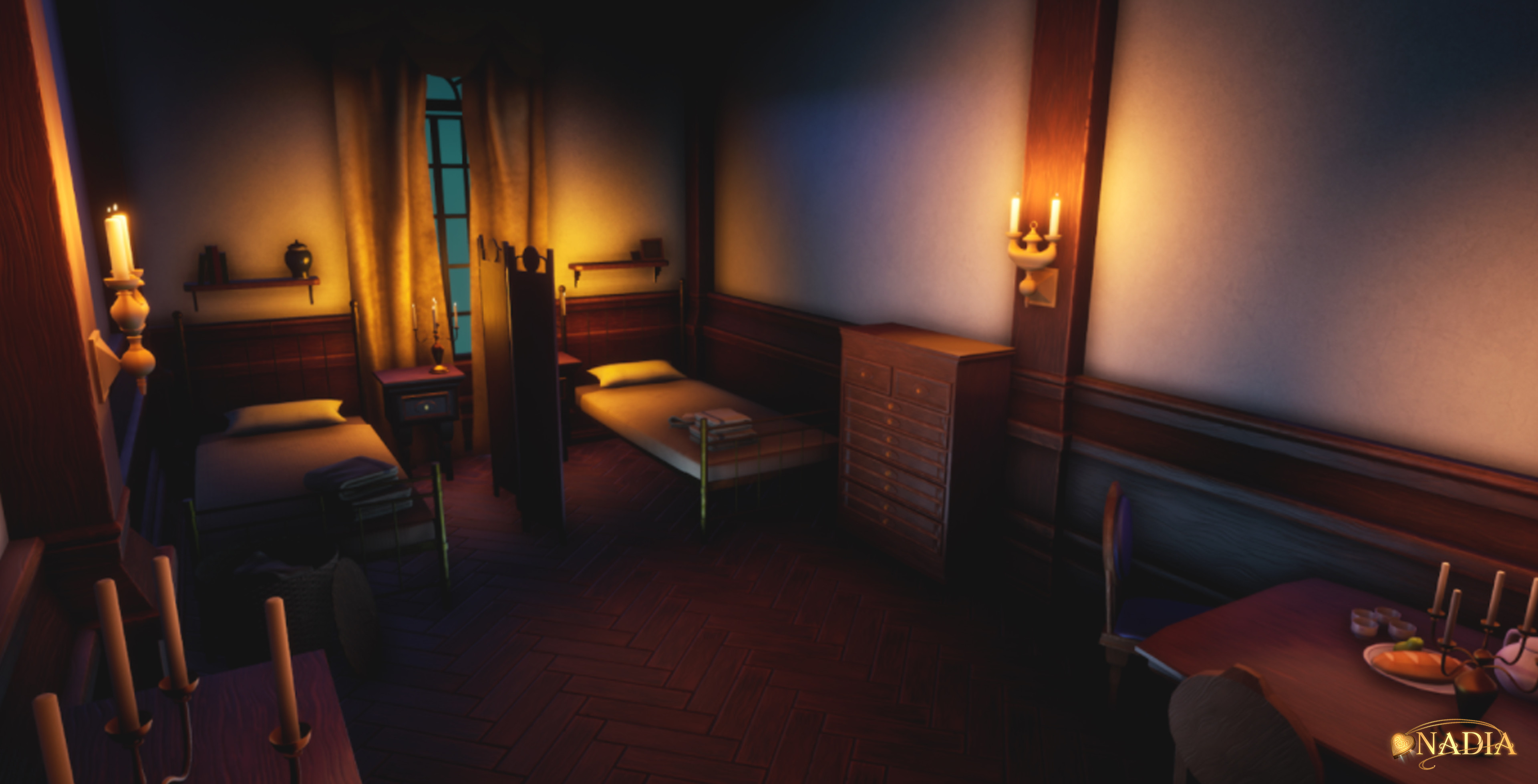 Servants Quarters
Bed modeled by Tabby Phillips (me). 