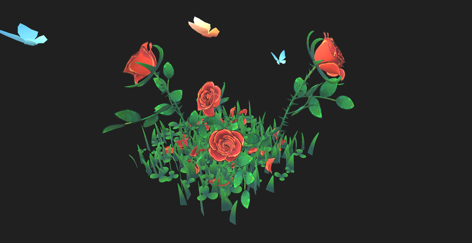 Next, all the changes you see come from the parametric creation of petal and leaf assets in designer