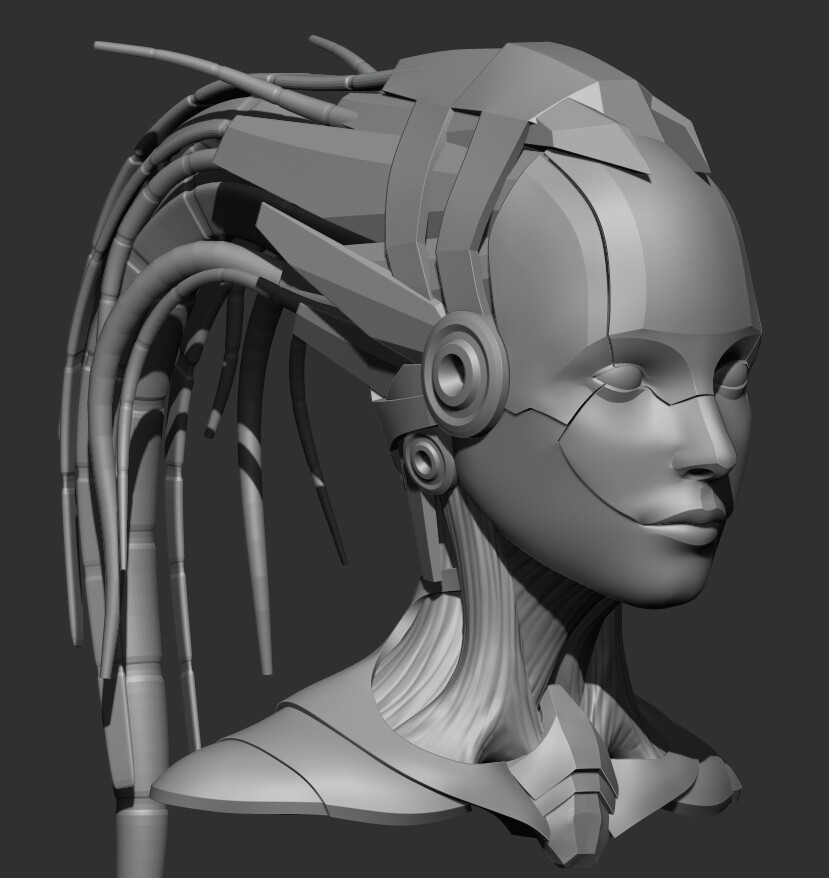 ArtStation - Cyborg female Head