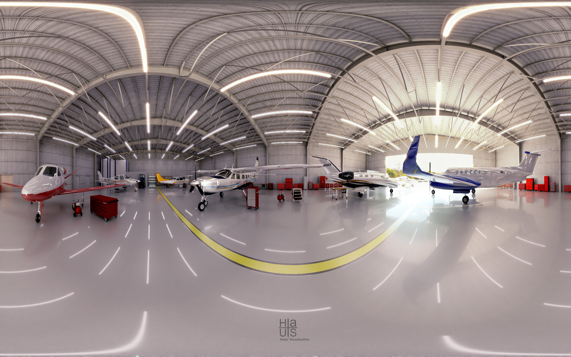 ArtStation - 360 Visualization of a hanger